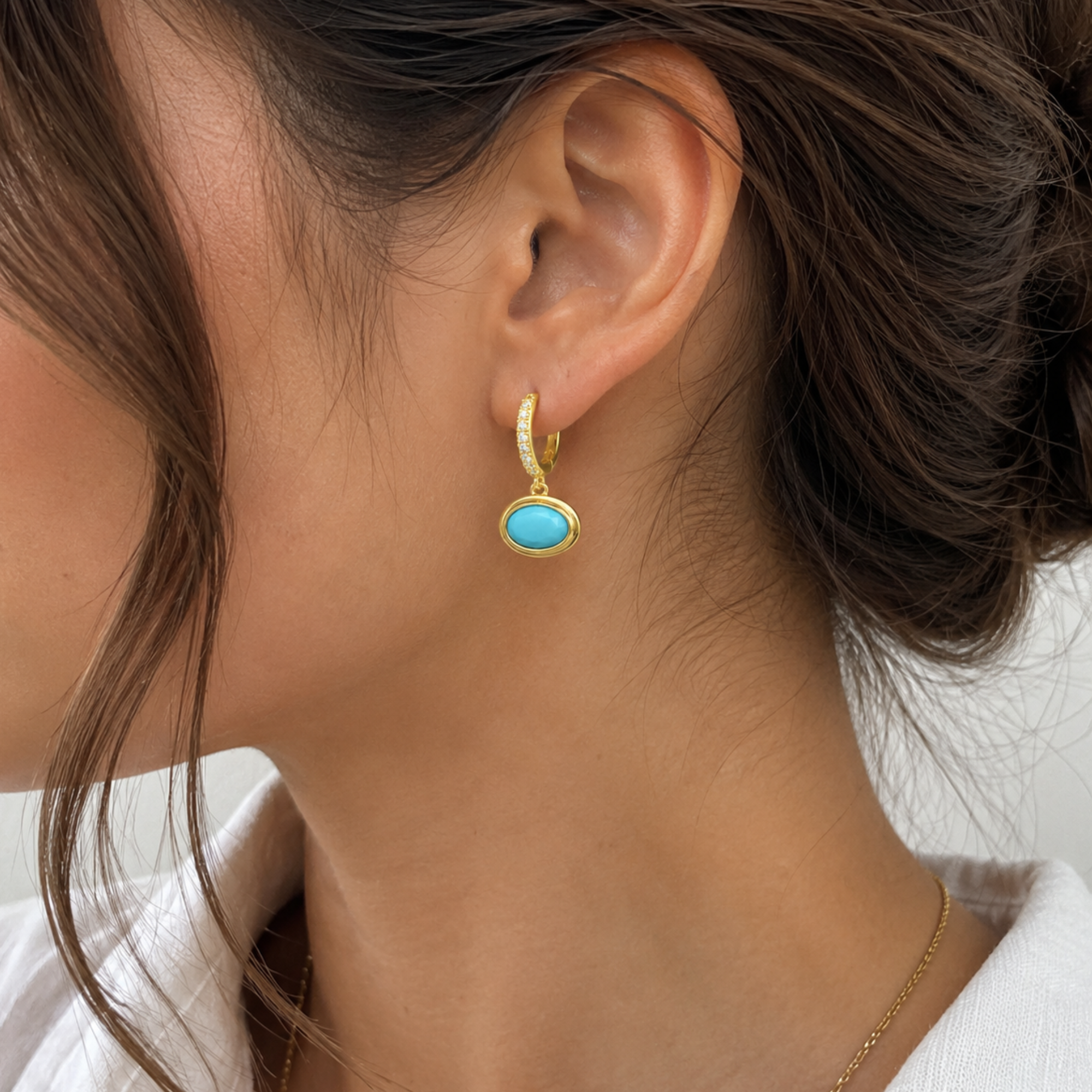 Circle Cz Droplet Earring