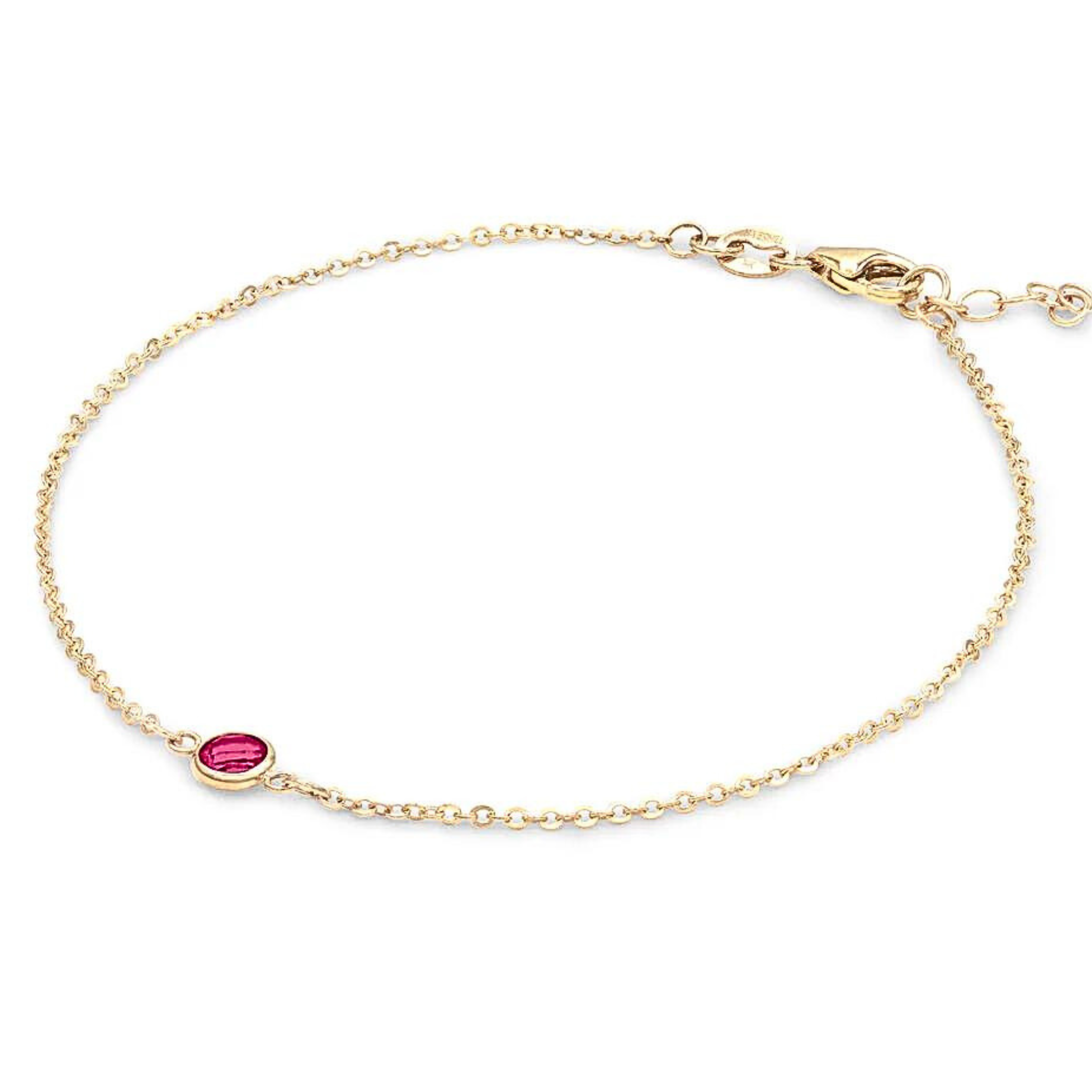 14k birthstone dainty bracelets