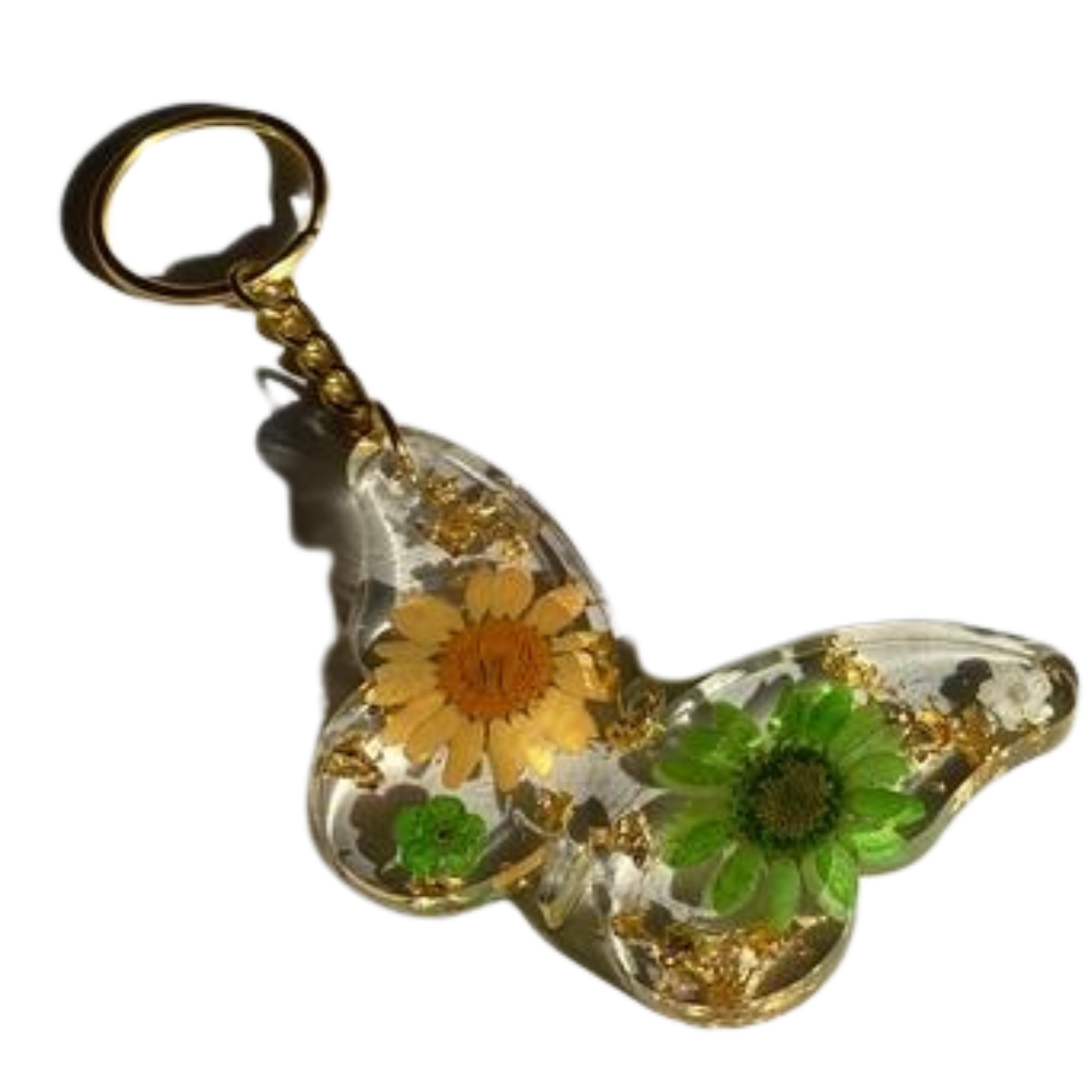 Floral Butterfly Keychain - Resin Keychain