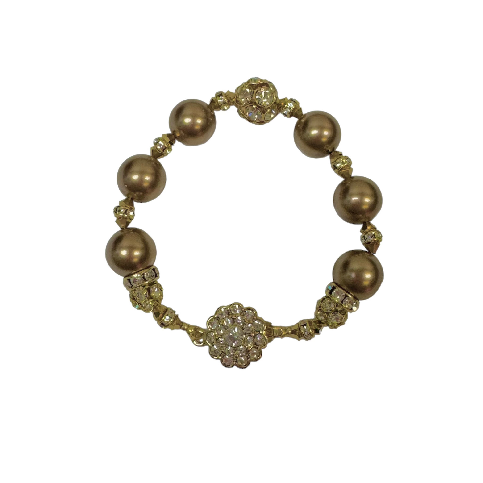 Bronze and gold pearl bracelet