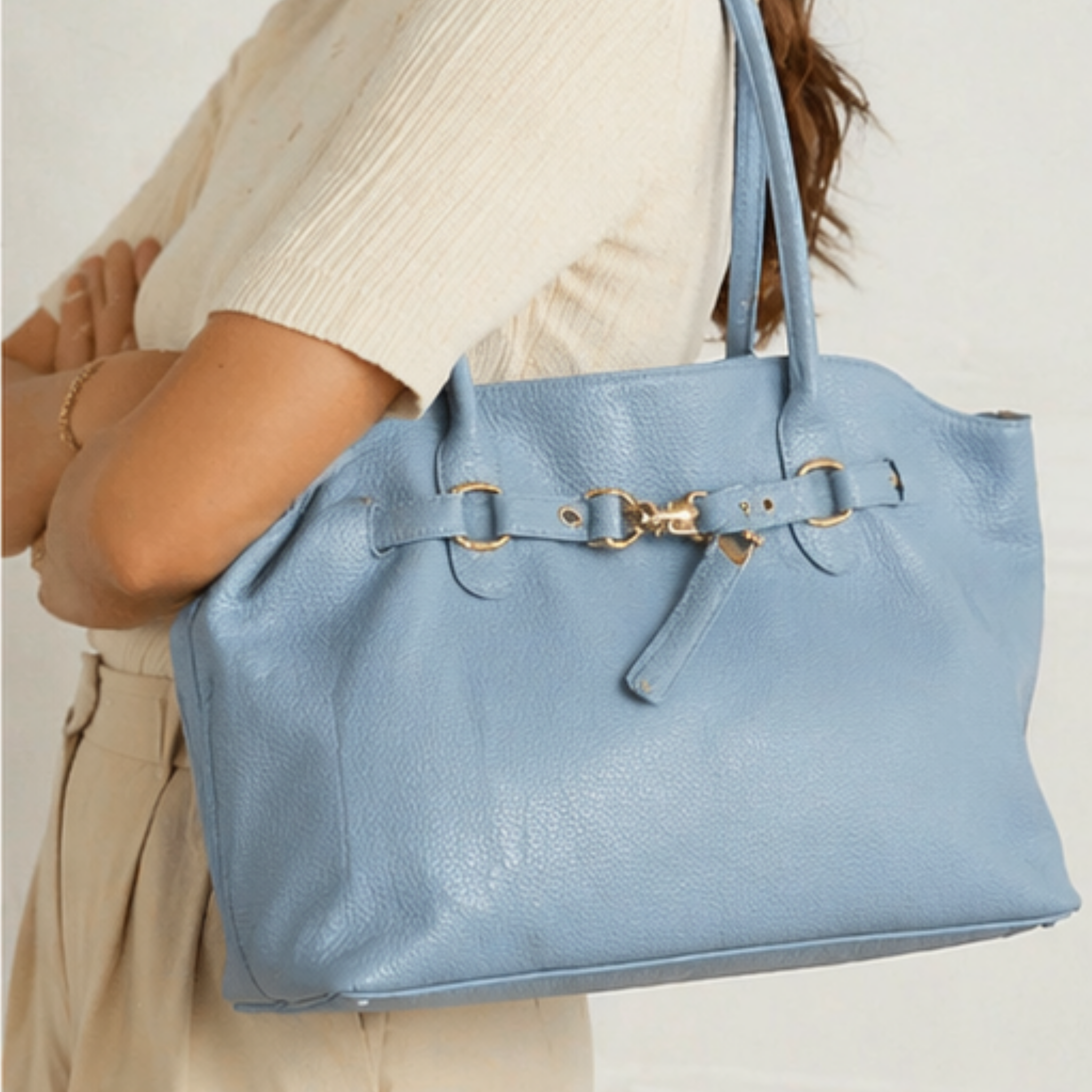 Private label Arlette Carryall handbag with sleek design and top handles, perfect for stylish daily use.