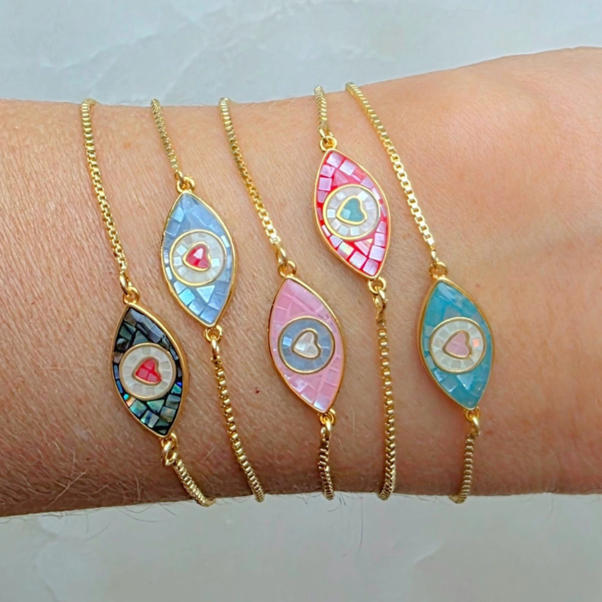 Mosaic Evil Eye Pull Bracelet