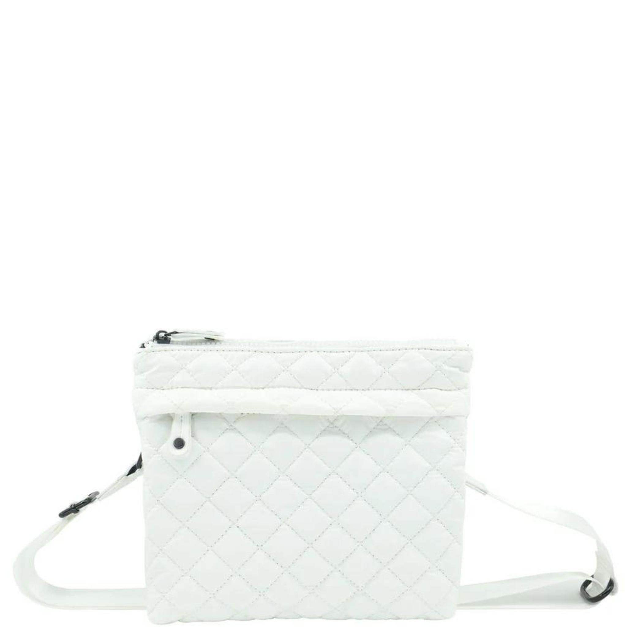 N/S Quilted Nylon Crossbody with Outside Pockets