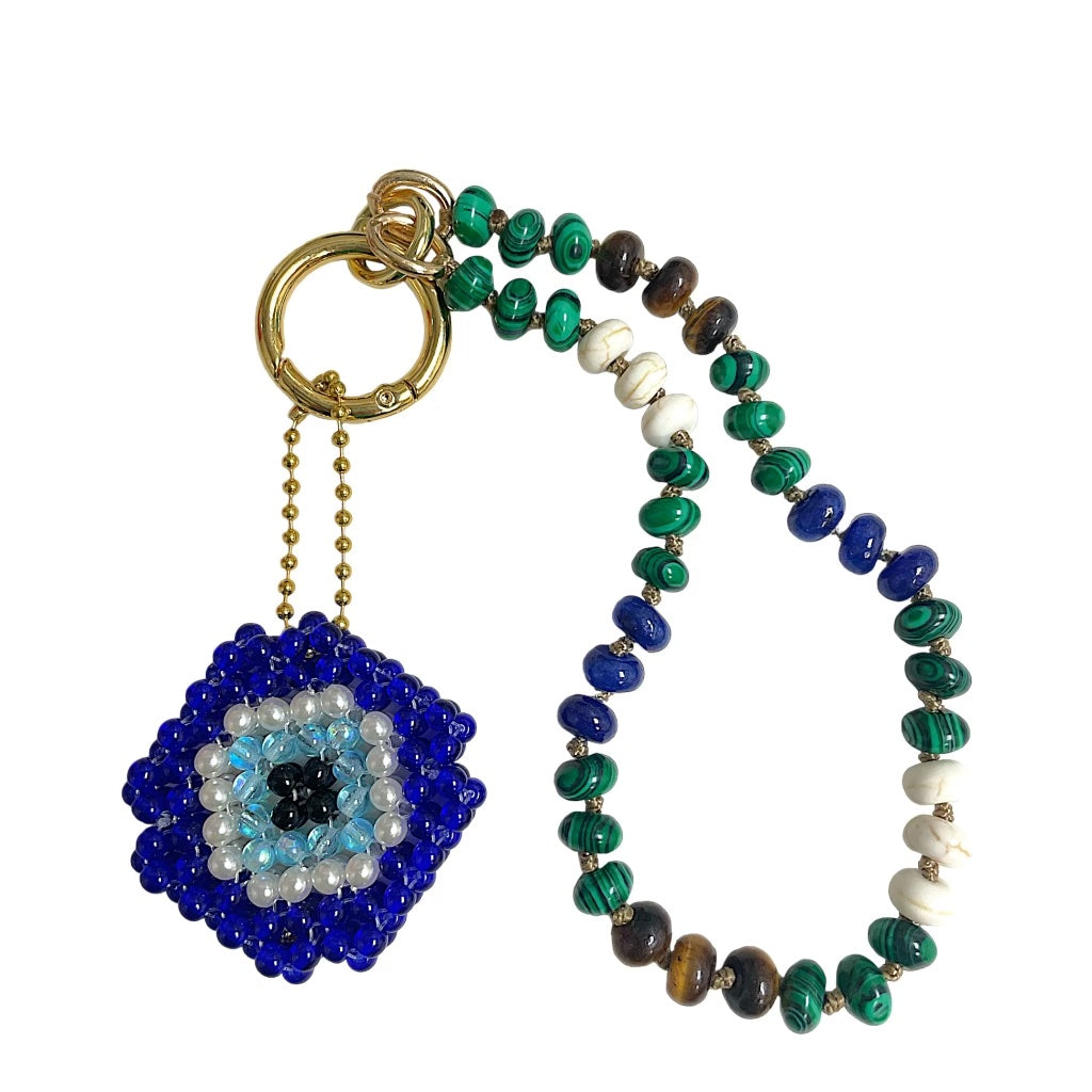 Evil Eye Beaded Bag Charm