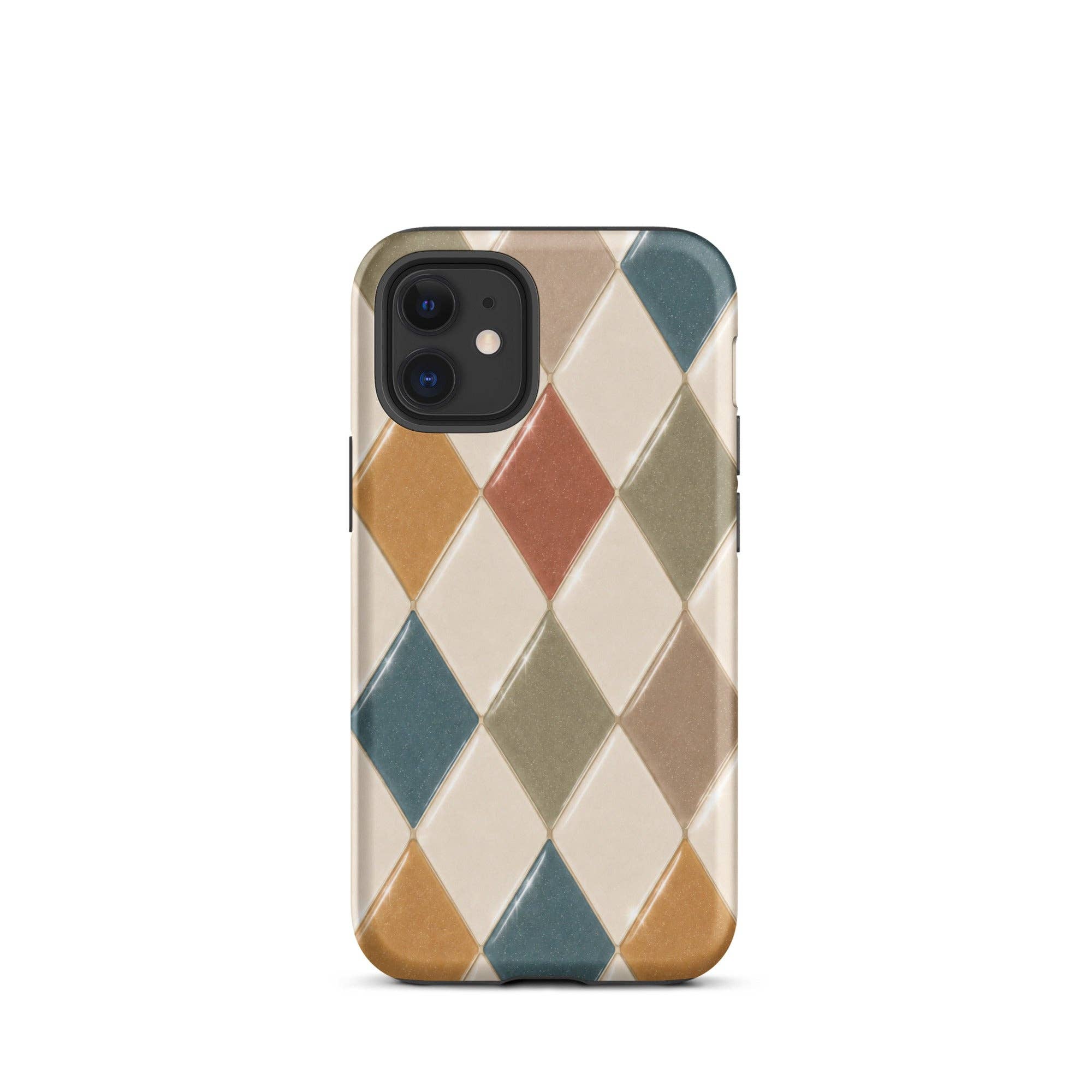Green Tan Turquoise Argyle iPhone Case