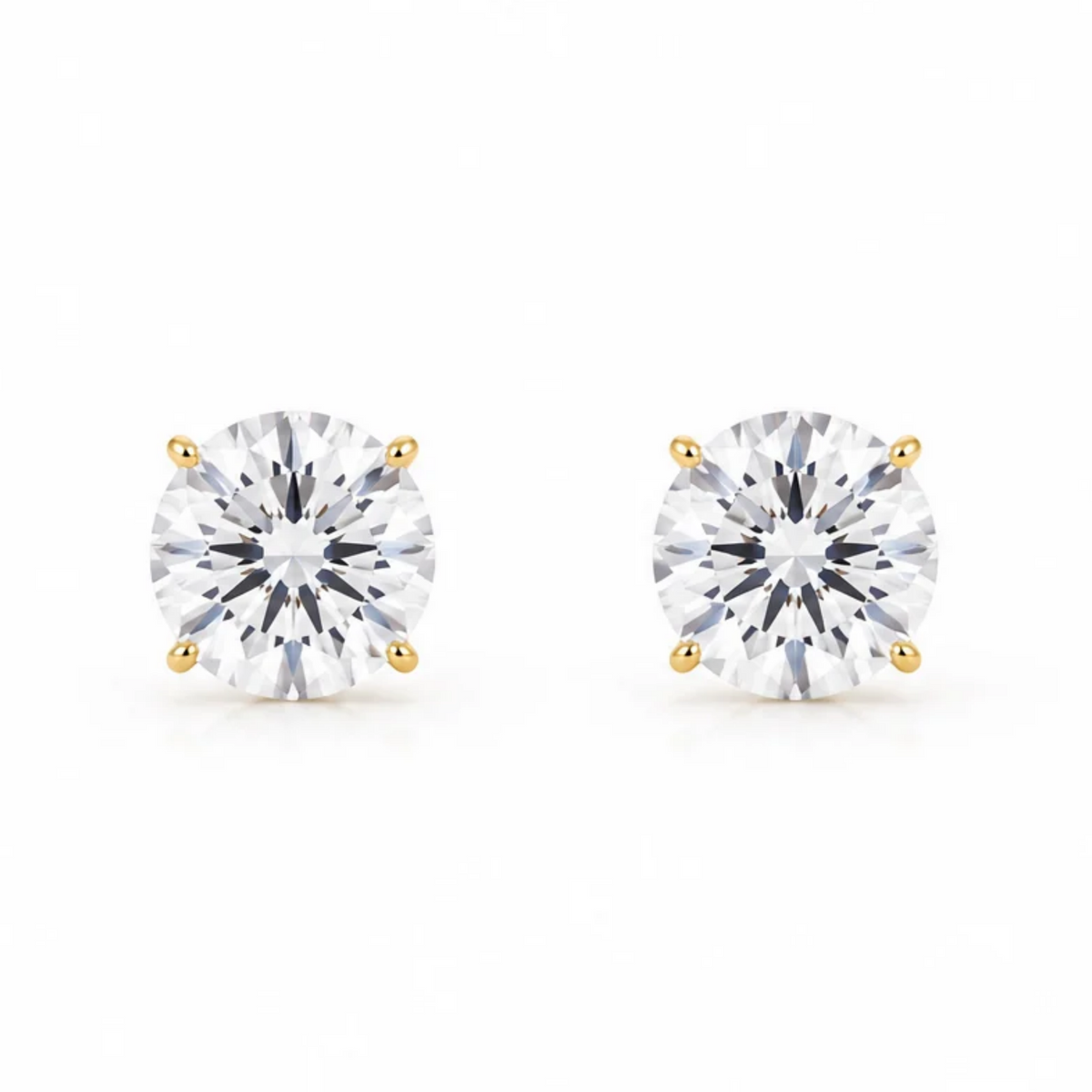 Simple round sterling silver gold studs, 4mm earrings by Let's Bag It
