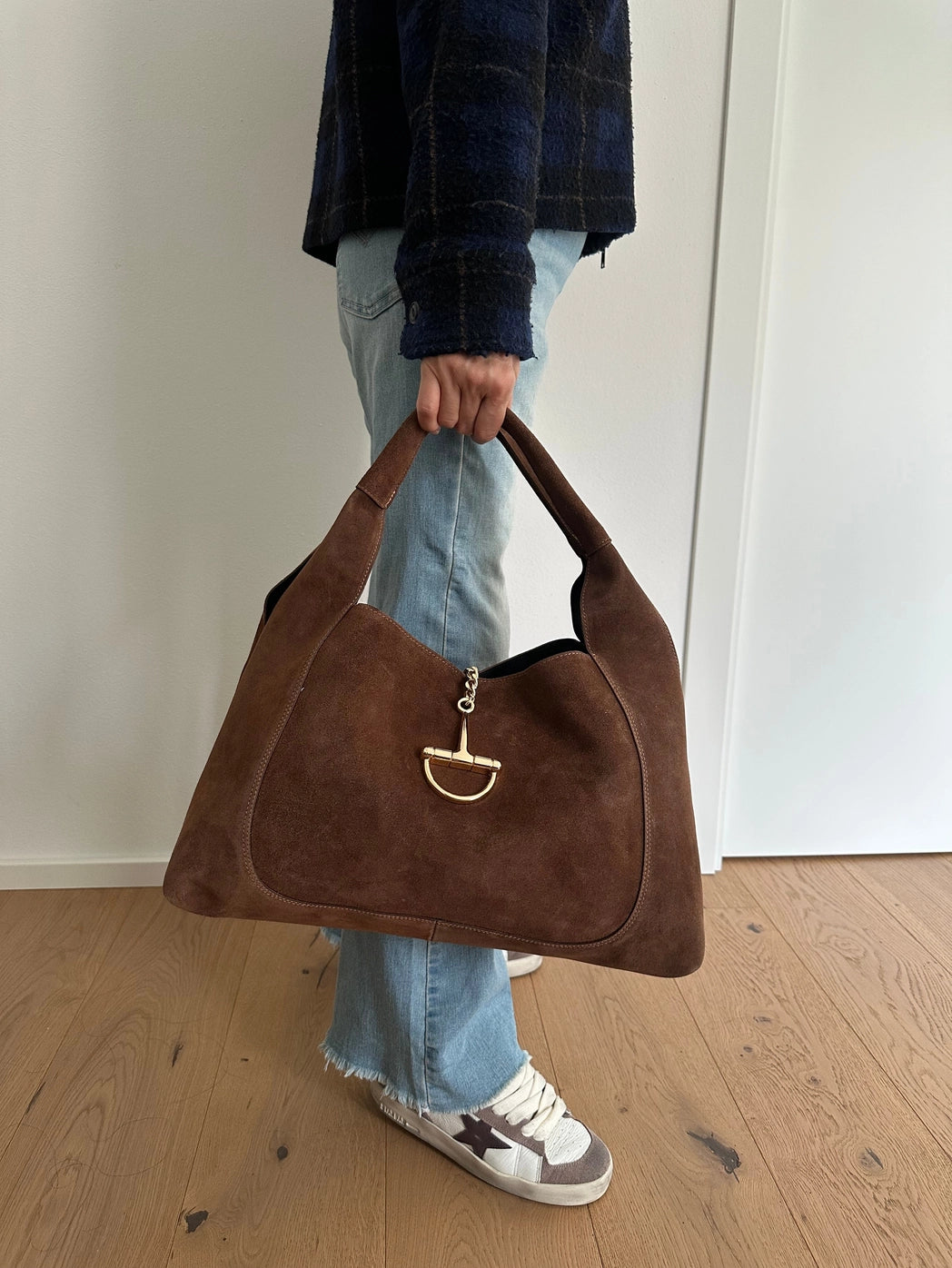 Sveva Suede Large Buckle Bag