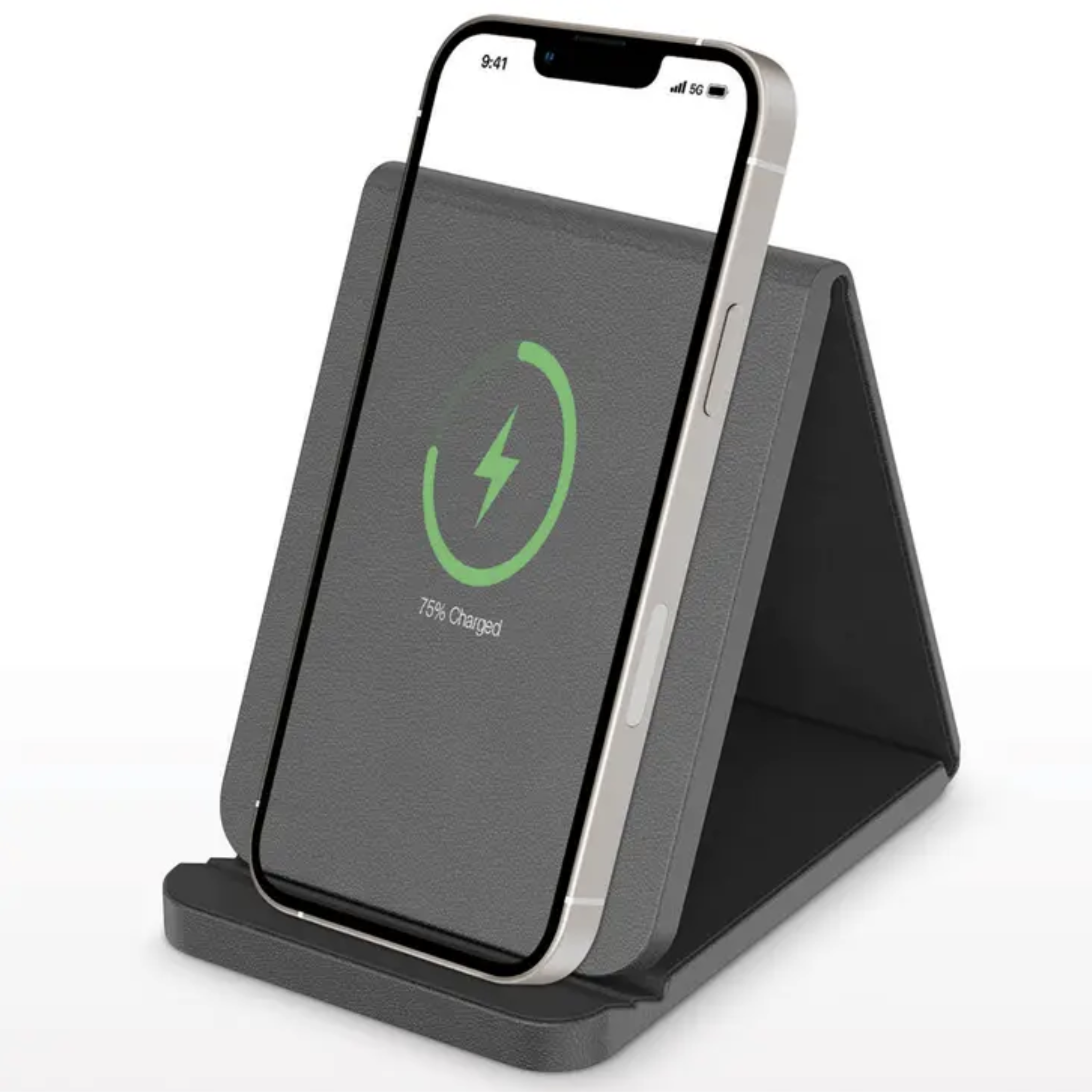 Leather Wireless Charging Folding Stand & Pad