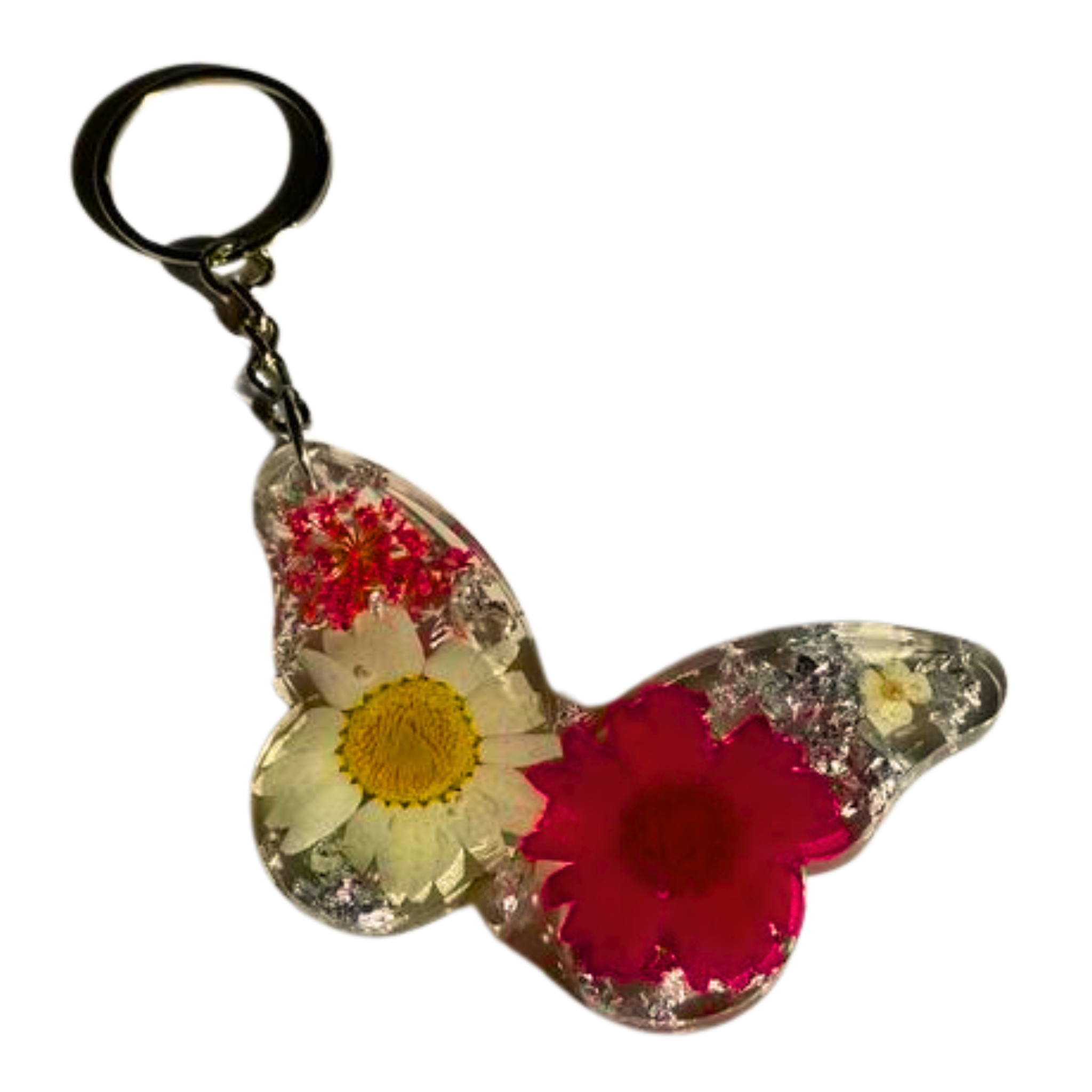 Floral Butterfly Keychain - Resin Keychain