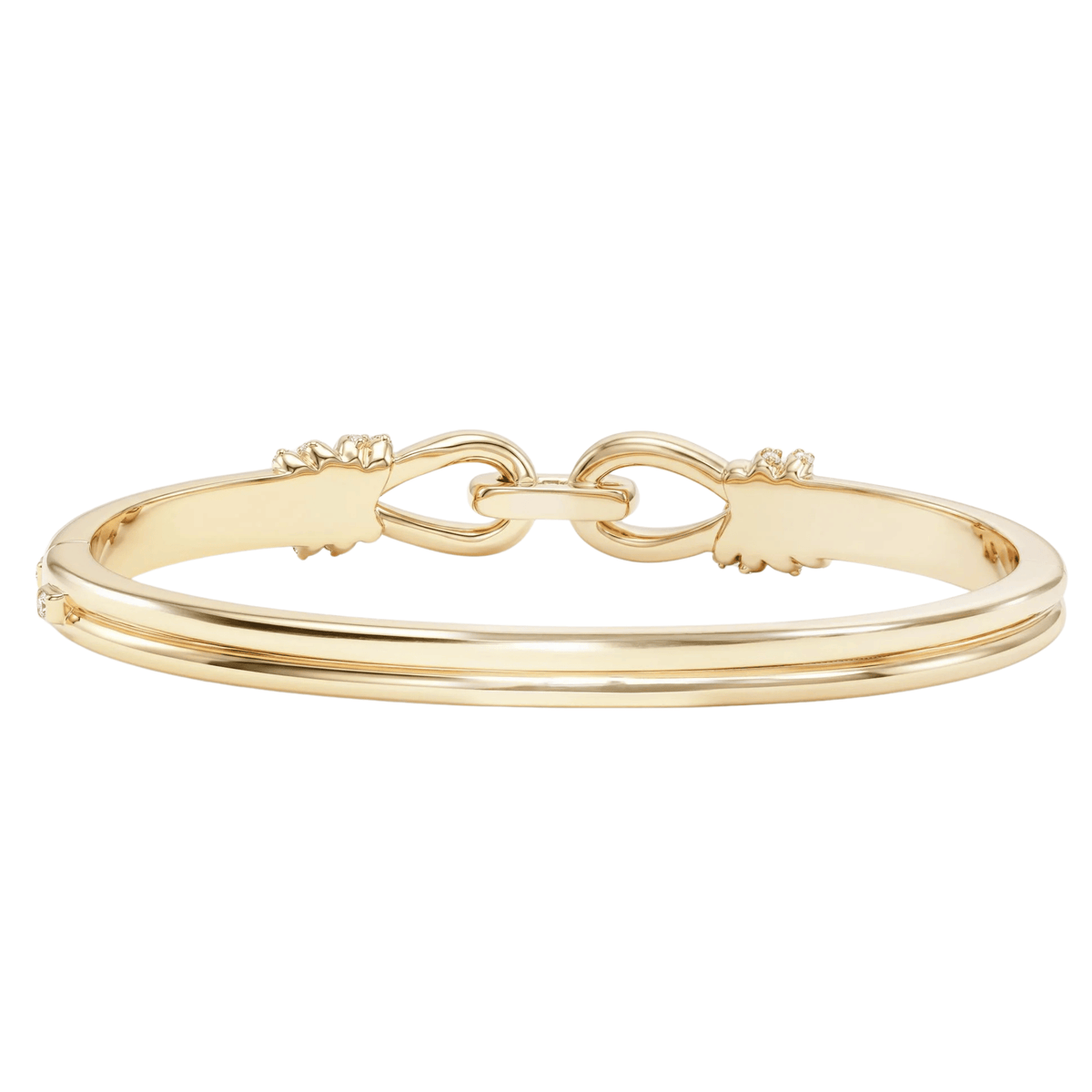 Knot Cuff - Gold|White Diamondettes - 6.5"