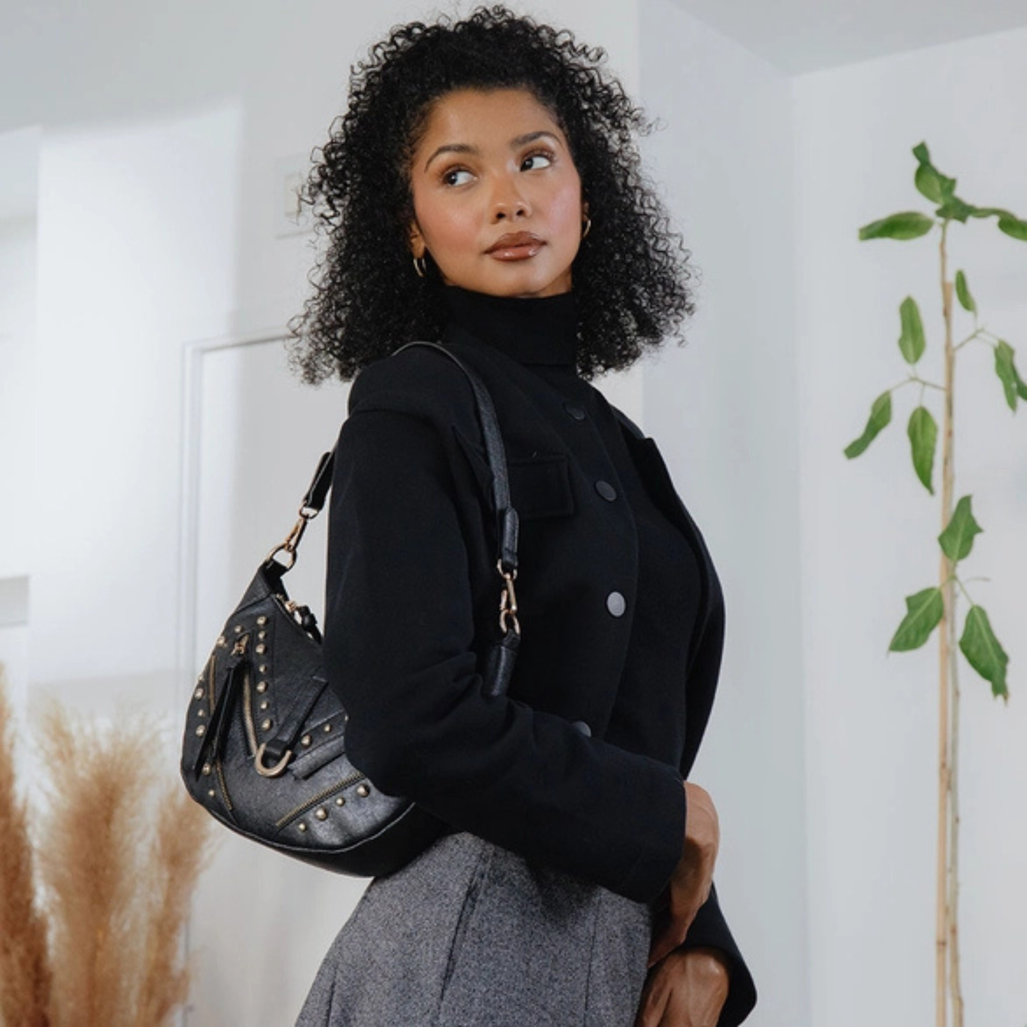 Maeve Black Recycled Vegan Shoulder Bag - Let's Bag It 