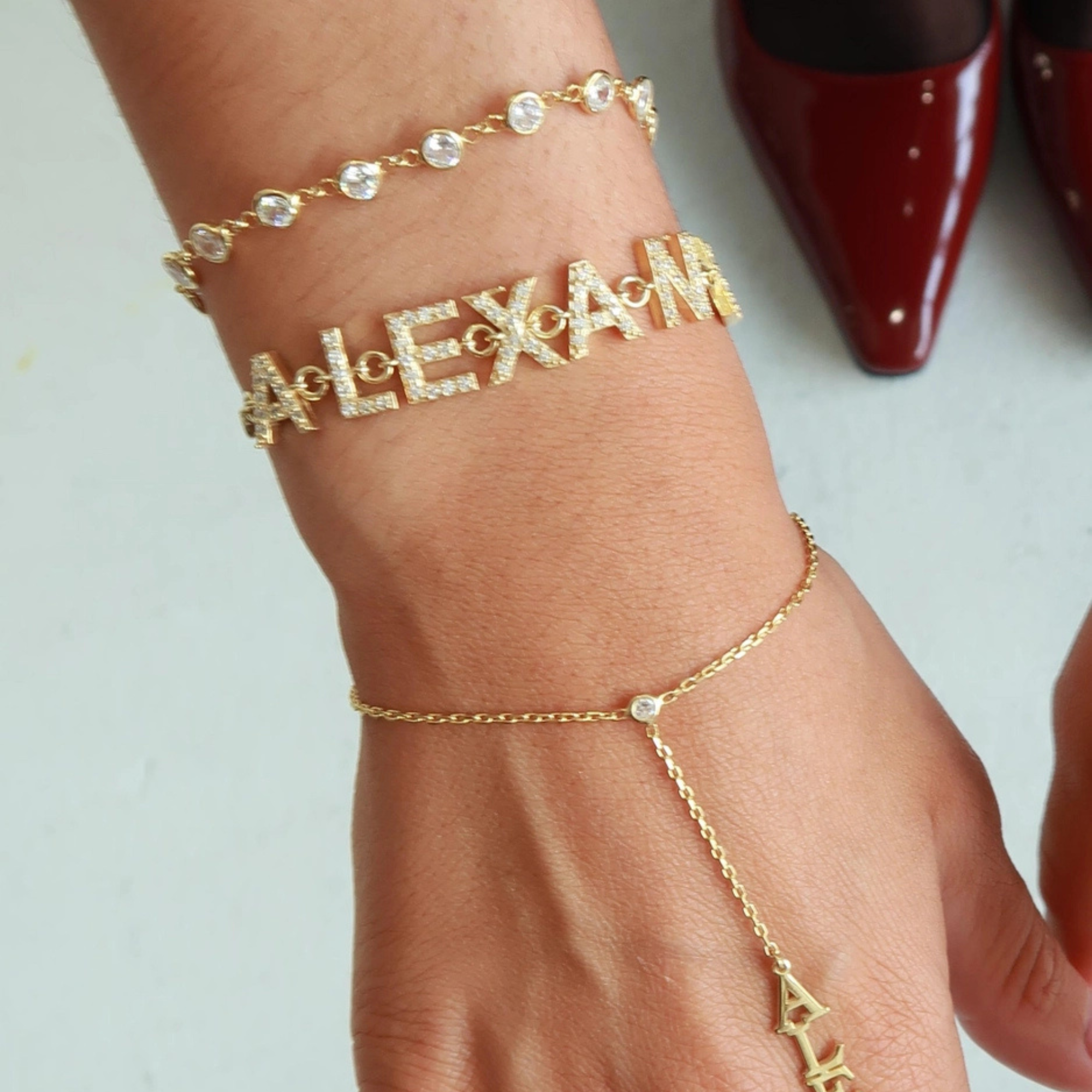 Bezel Custom Name Bracelet
