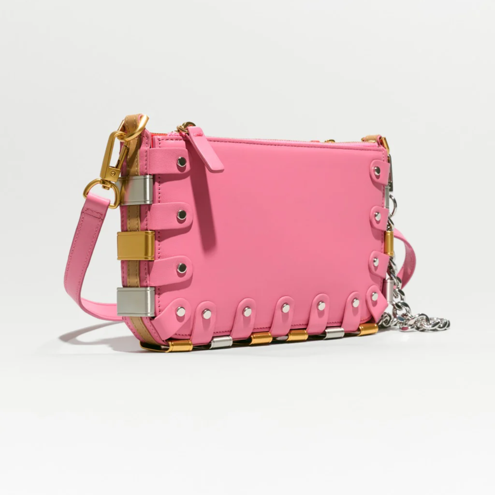 RAPT The Rapture Crossbody Bag in black leather with adjustable strap and silver hardware, stylish and compact for everyday use.