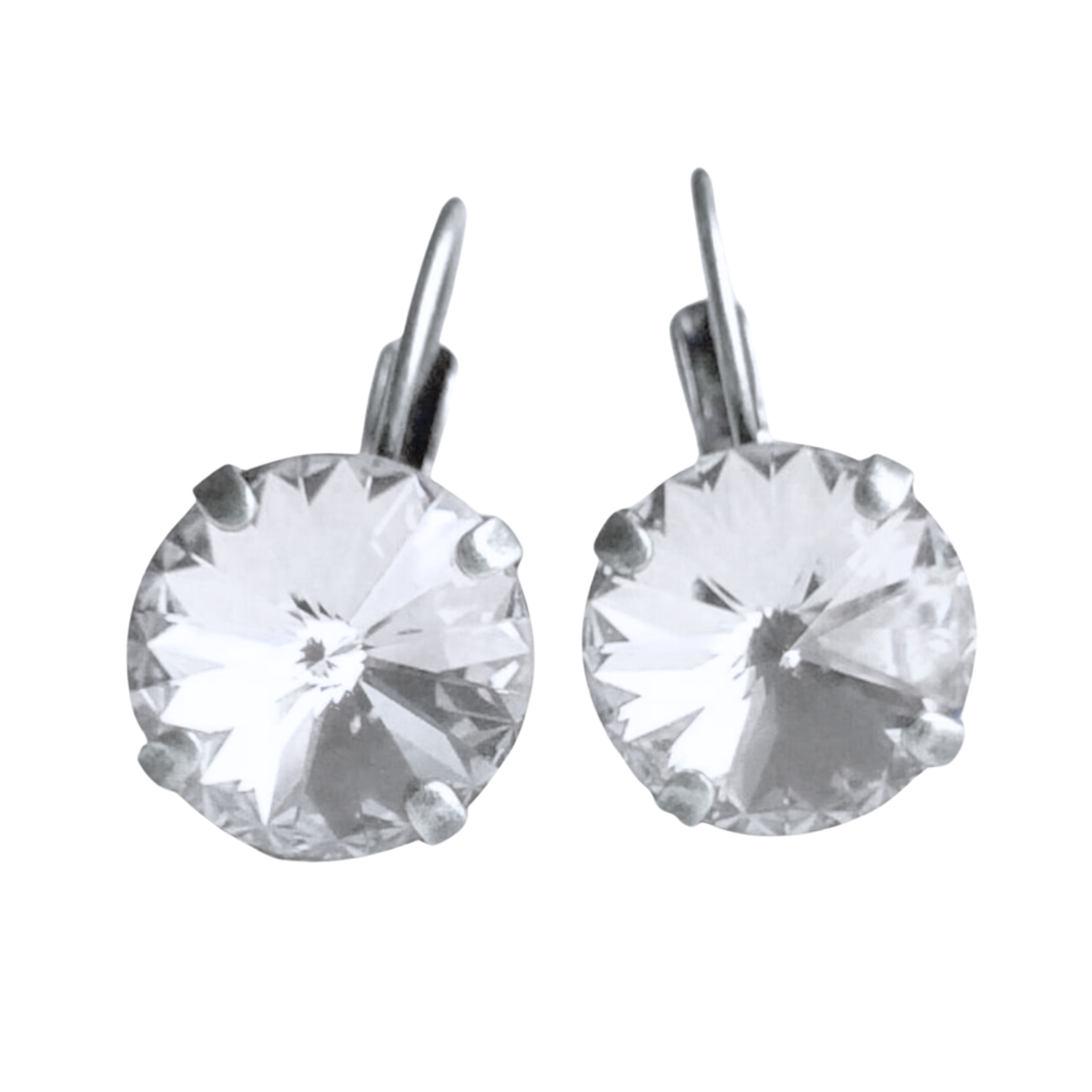 Crystal 12mm Cushion Cut Drop Earrings