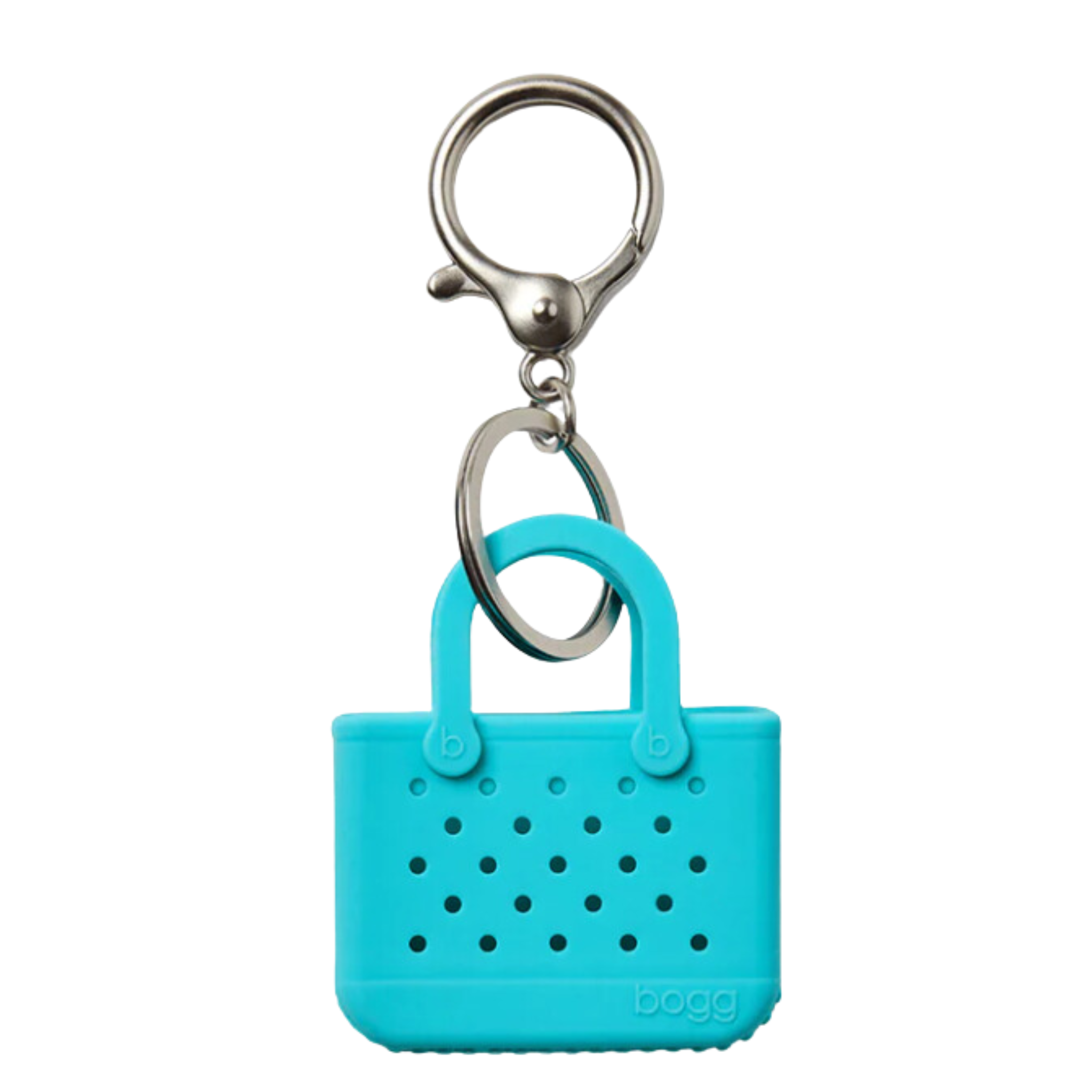 Bogg Bags Tiny Tote key chain with miniature tote bag design, featuring vibrant colors and detailed stitching.