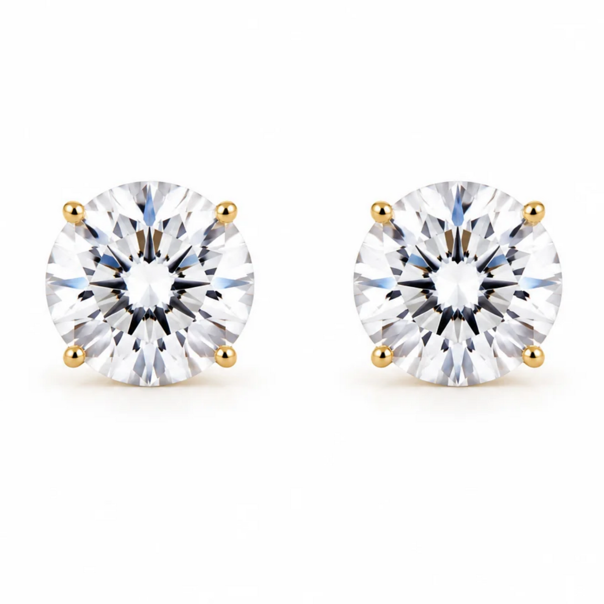 Simple Round Sterling Silver Gold Studs by Let's Bag It, 5mm round design