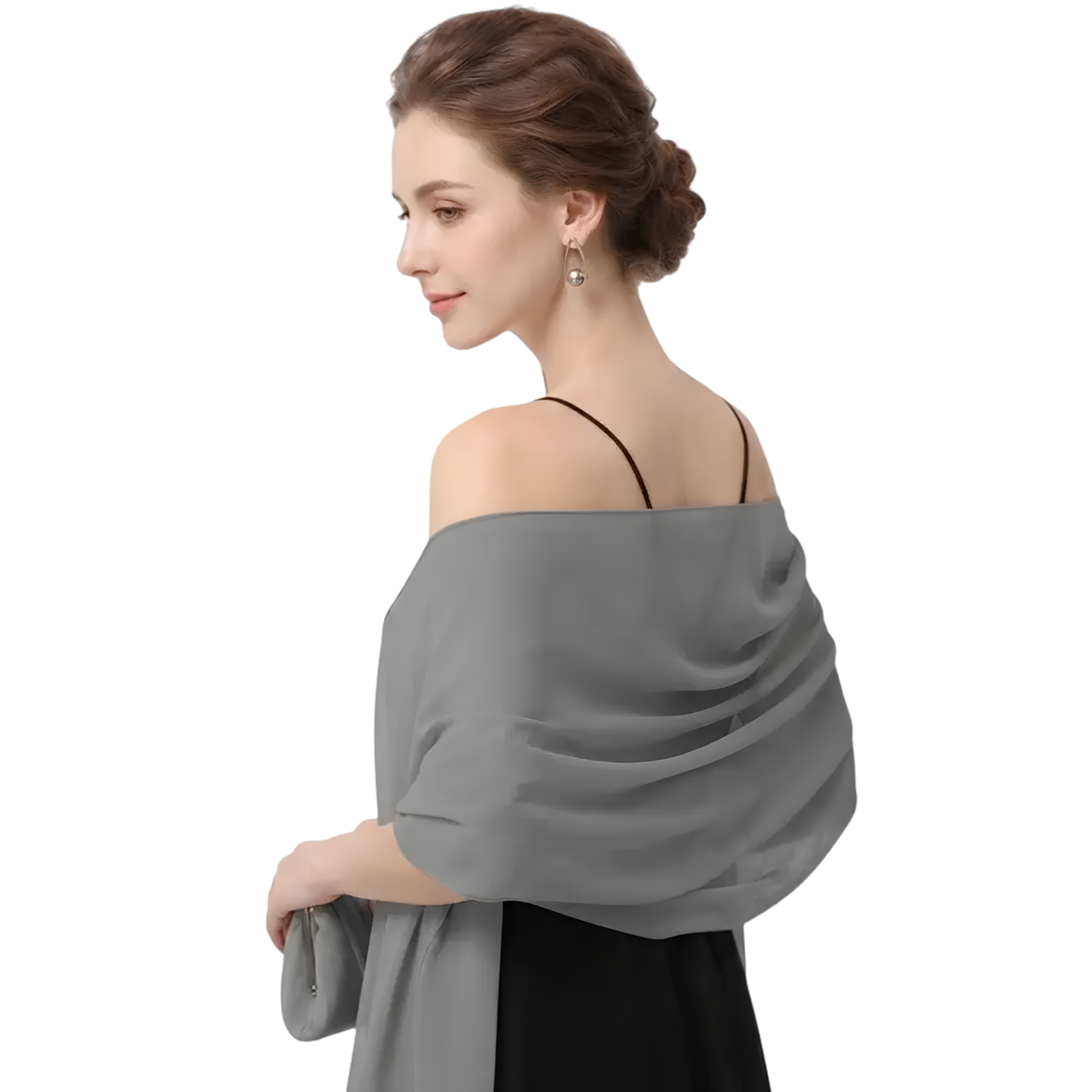 Lightweight chiffon shawl from Private Label, soft and airy scarf wrap with elegant drape, perfect for stylish layering.