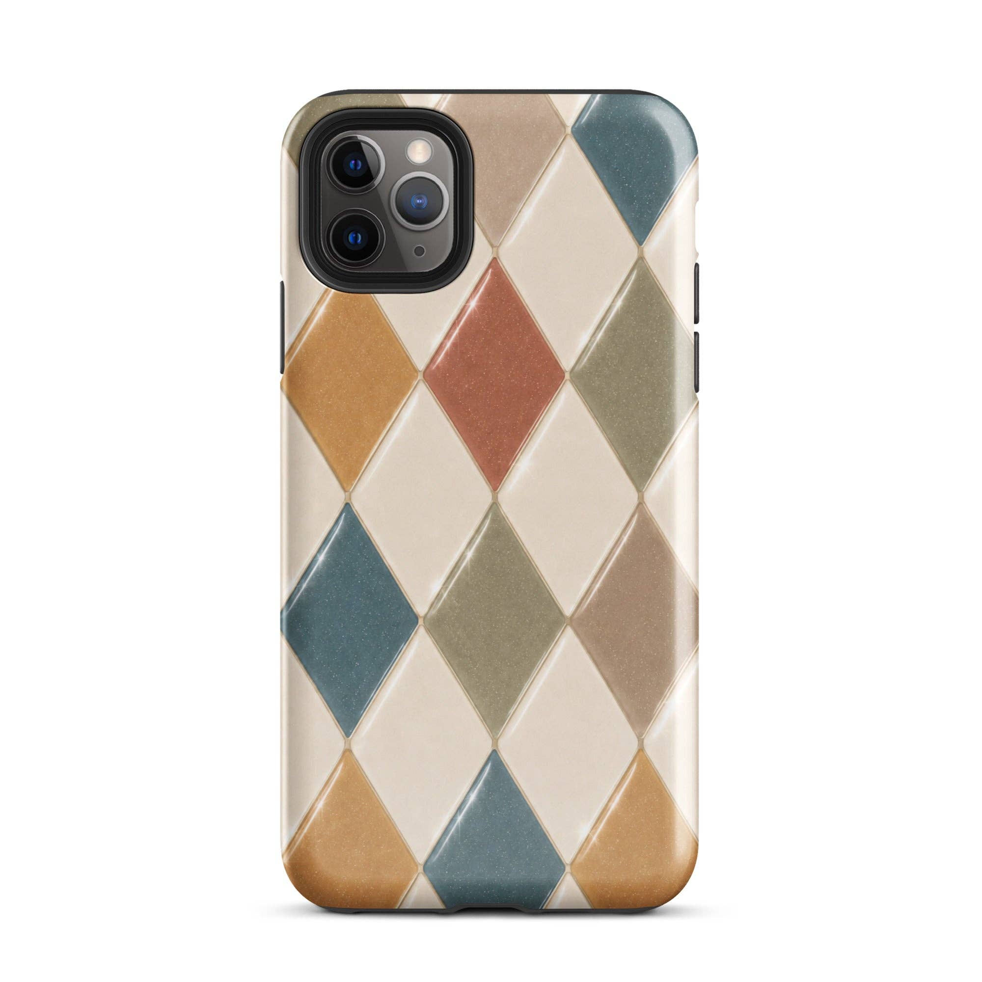 Green Tan Turquoise Argyle iPhone Case