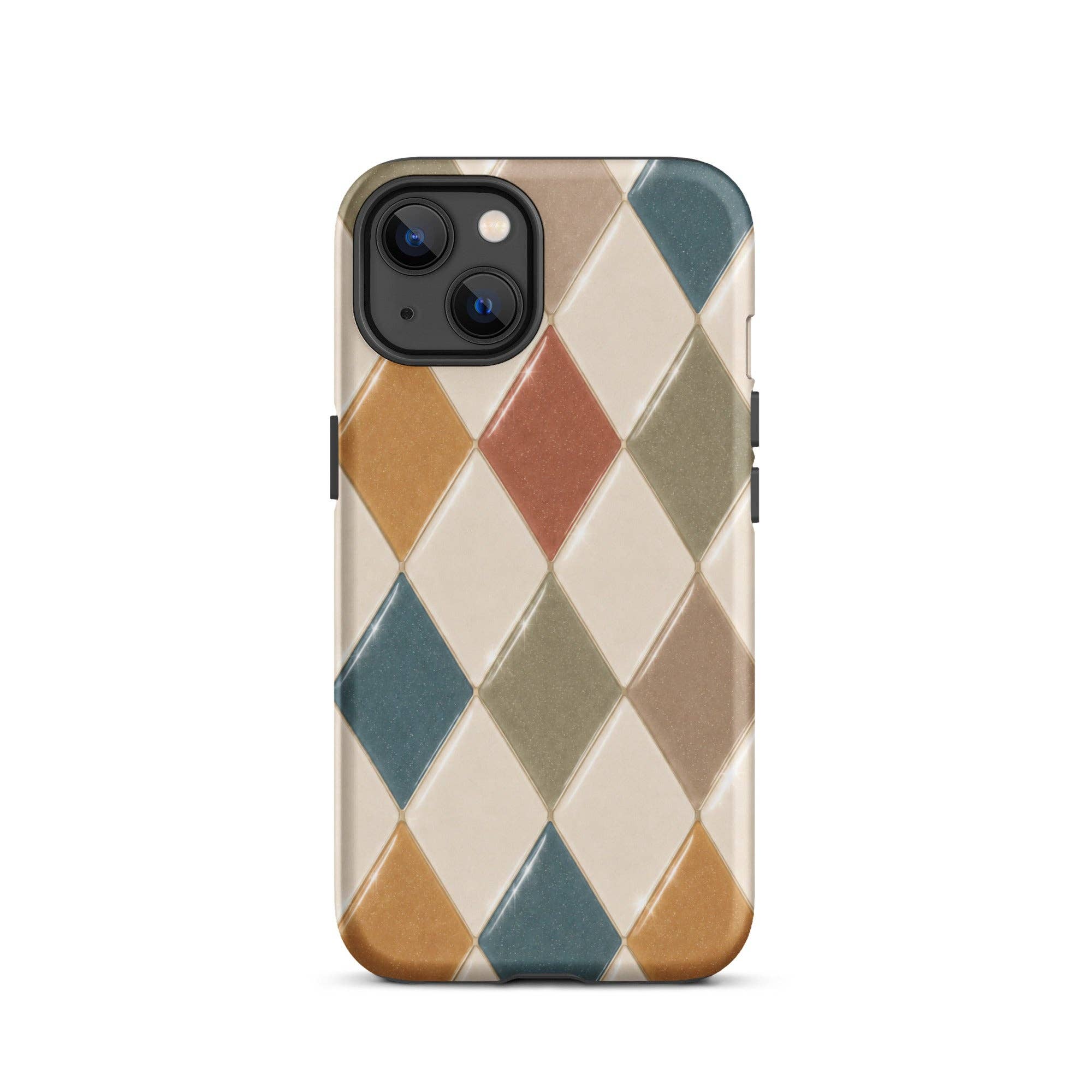 Green Tan Turquoise Argyle iPhone Case