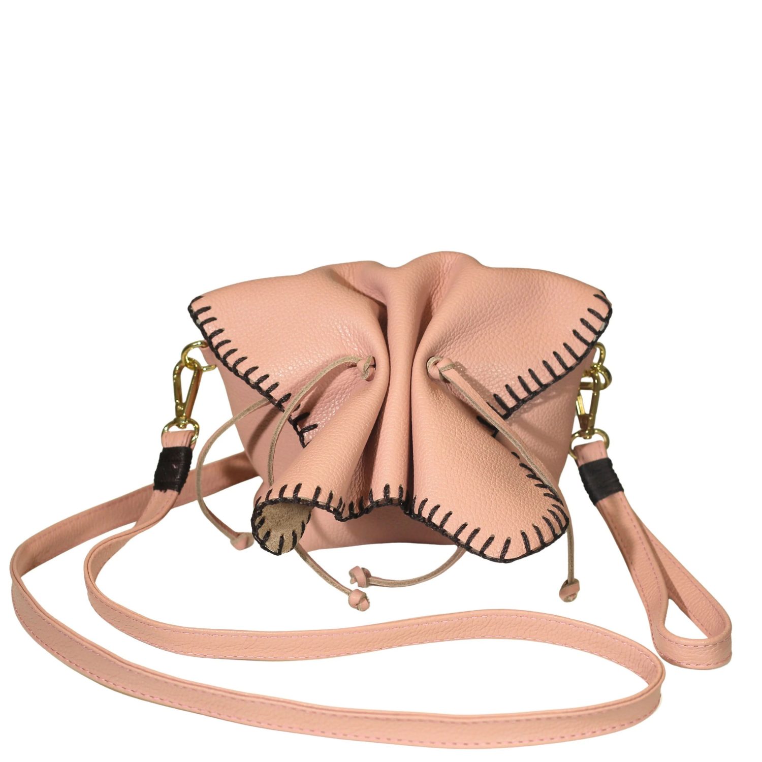 Mini butterfly crossbody bag by Carlos Falchi featuring a textured leather surface and a slim adjustable strap.