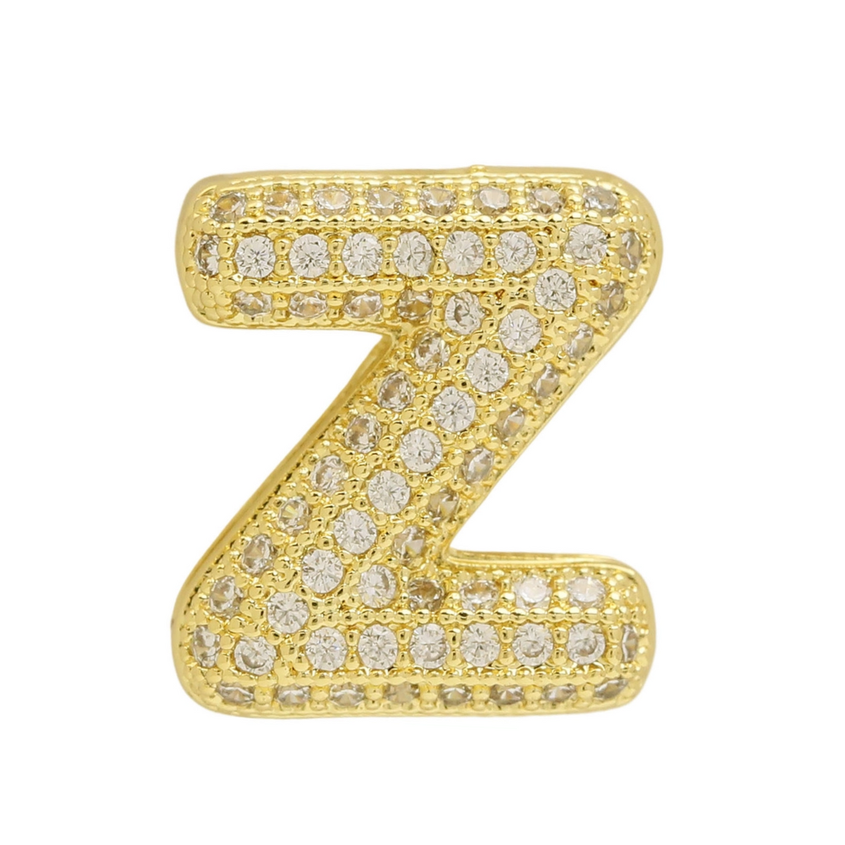Private label slider initial charm for watch bracelet, featuring sleek design and adjustable sliding mechanism.