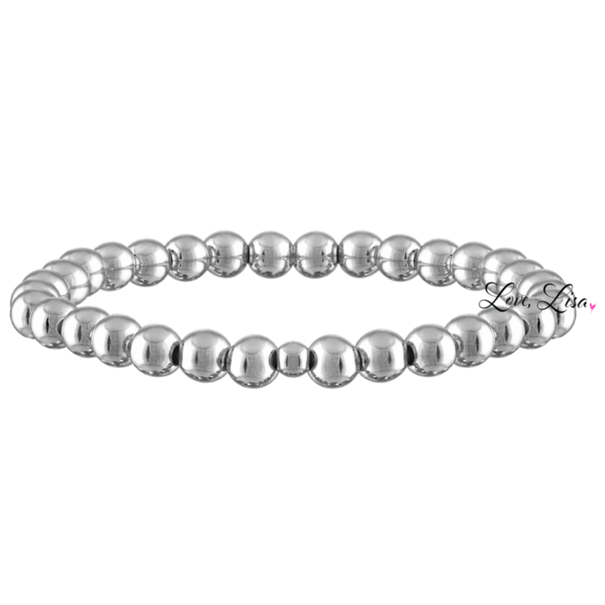 Classic beaded stretch bracelets by Love Lisa featuring colorful 6mm beads arranged in a stylish design.