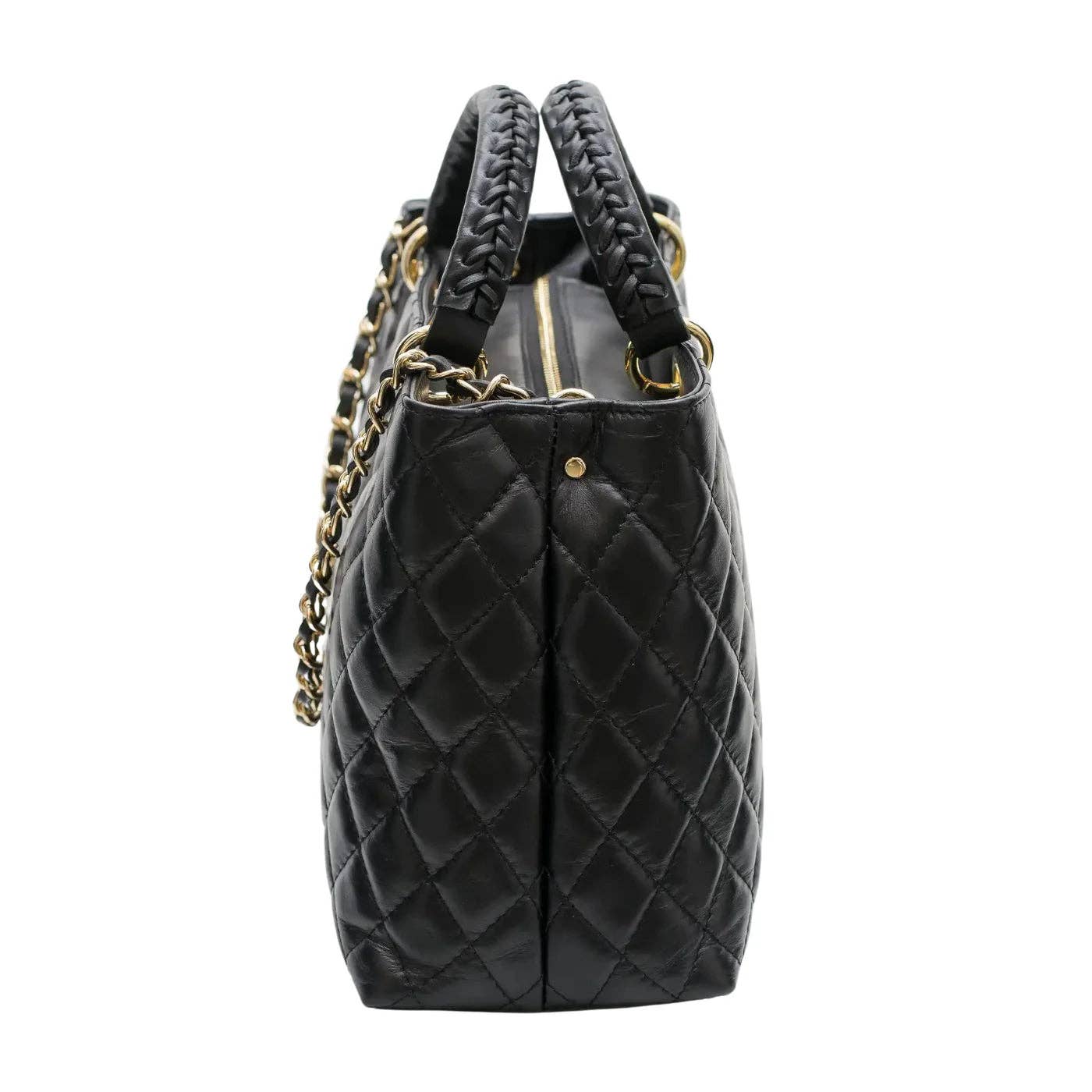 Quilted Genuine Leather Tote - Let's Bag It 
