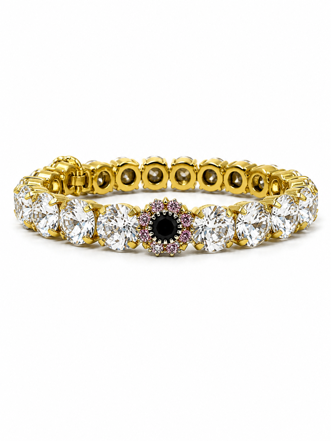 Private label Duchess Crystal Stretch Bracelet with 8.55mm clear crystal beads, versatile and elegant jewelry accessory.