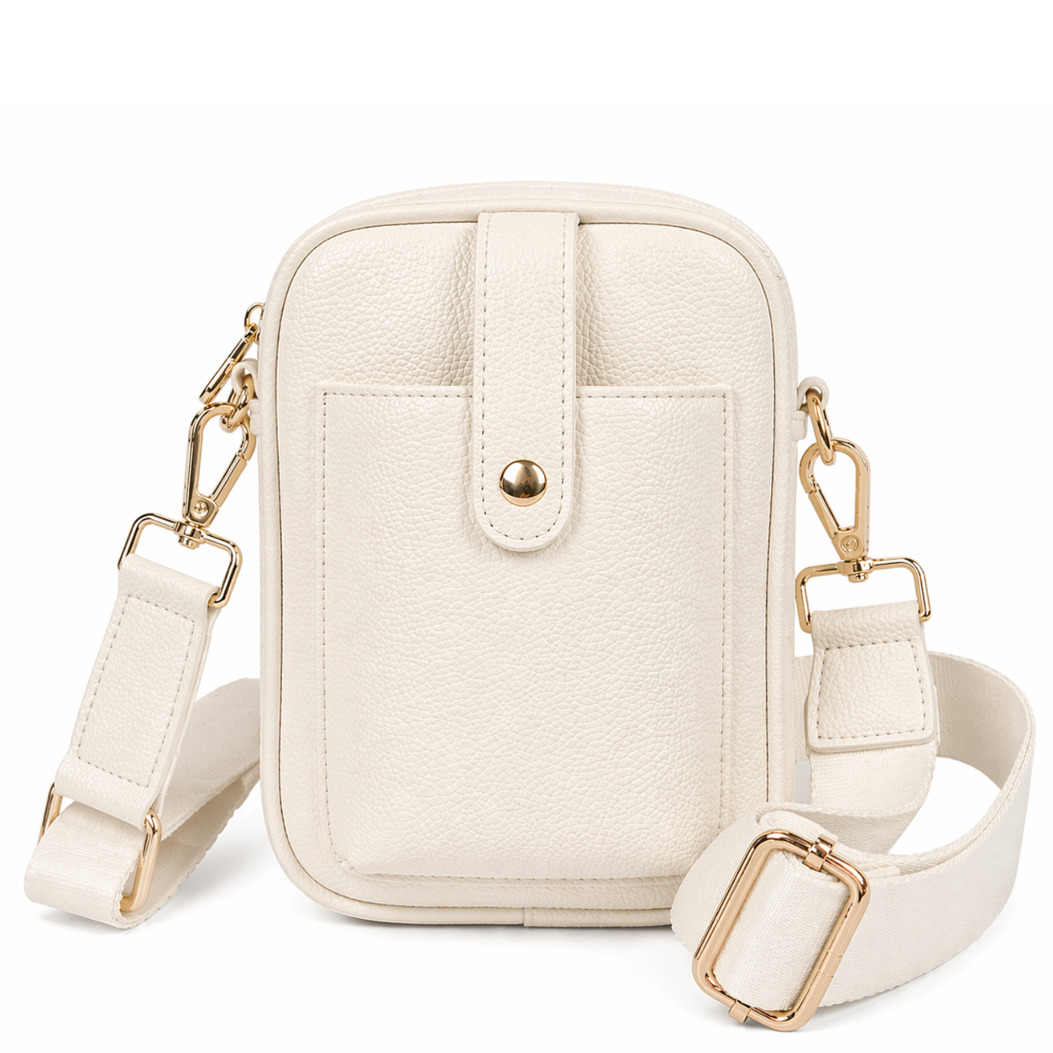 AHDORNED Maya vegan pebble leather crossbody handbag with adjustable strap and sleek design, featuring a structured shape and subtle detailing.