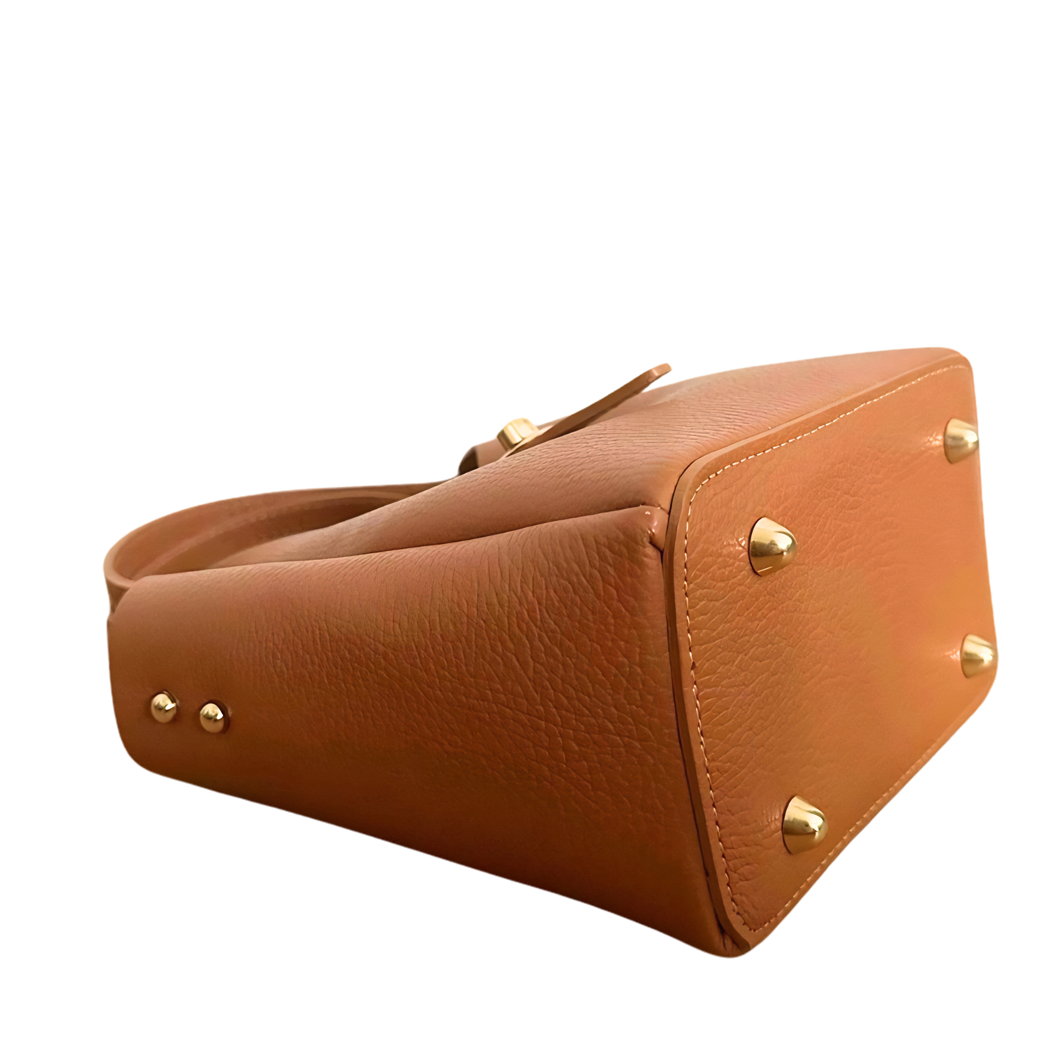 Private Vendor Geneva mini bucket bag in smooth leather, featuring a compact design with a top handle and adjustable strap.