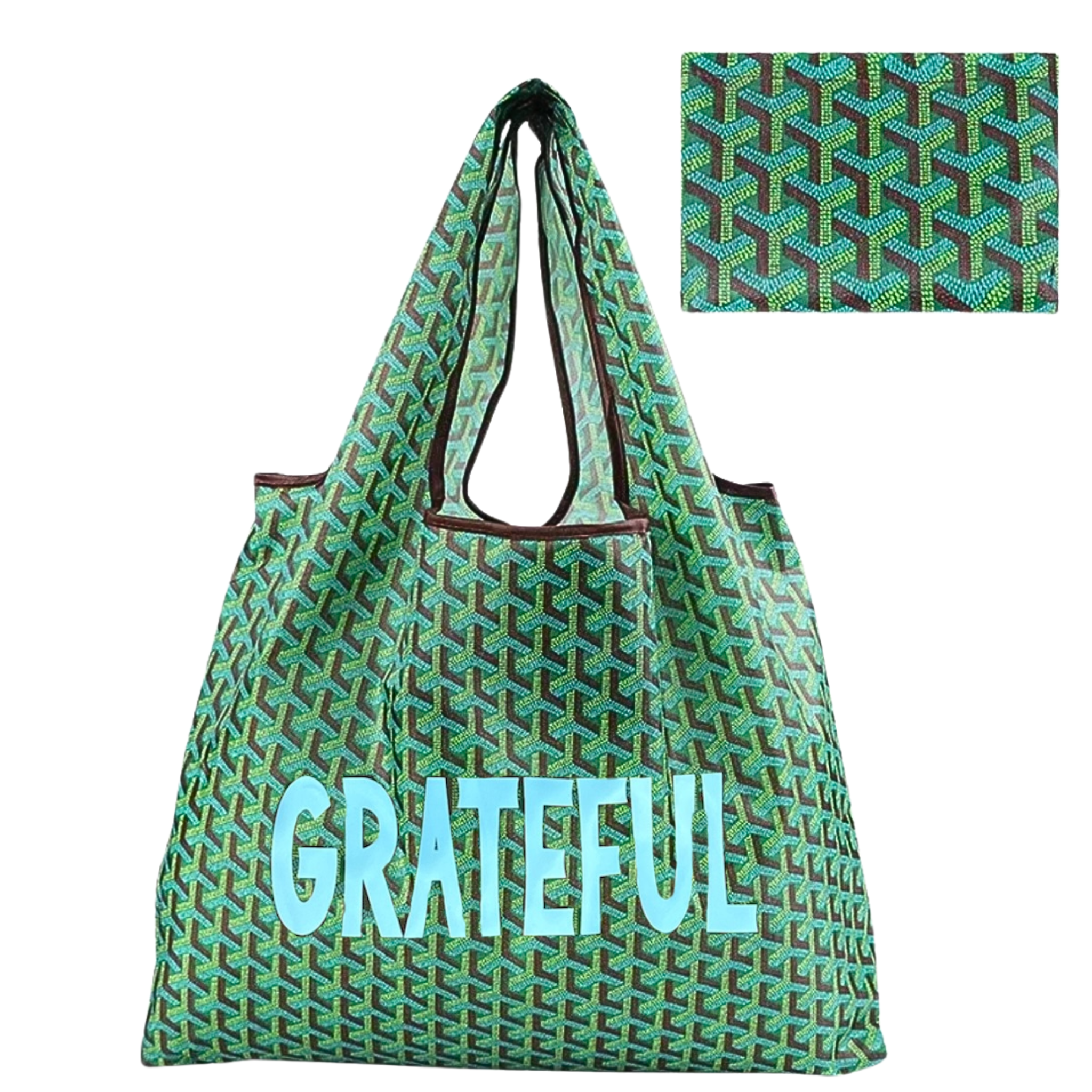 Monogramed (customizable) Big Eco Friendly Reusable Folding Shopping Bag / Beach Bag