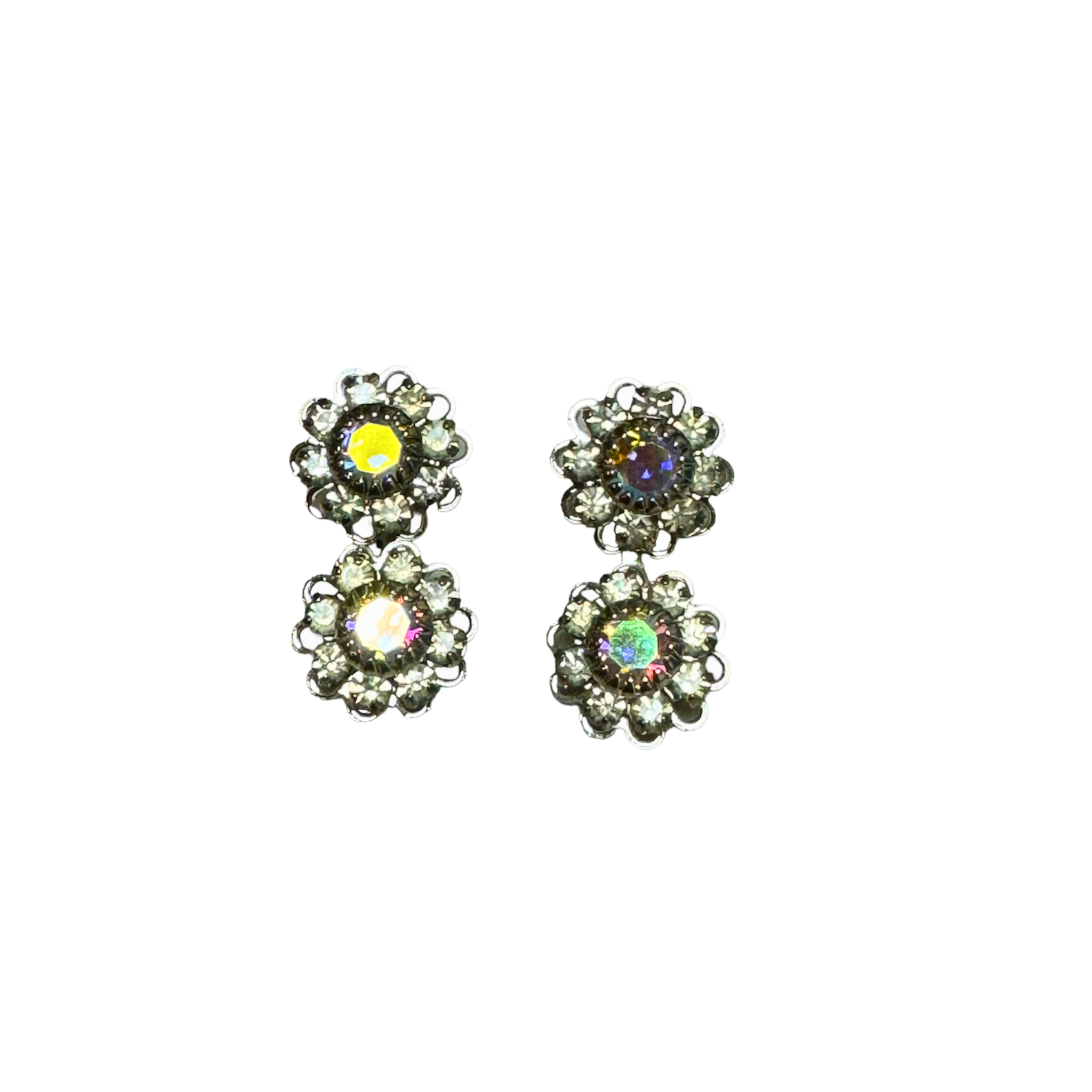 Two tiered flower CZ studs