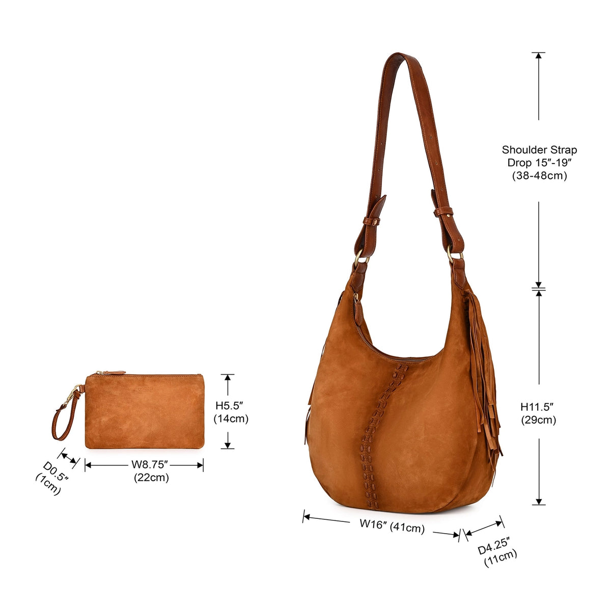 Hydrangea Large Vintage Ombre Shoulder Bag
