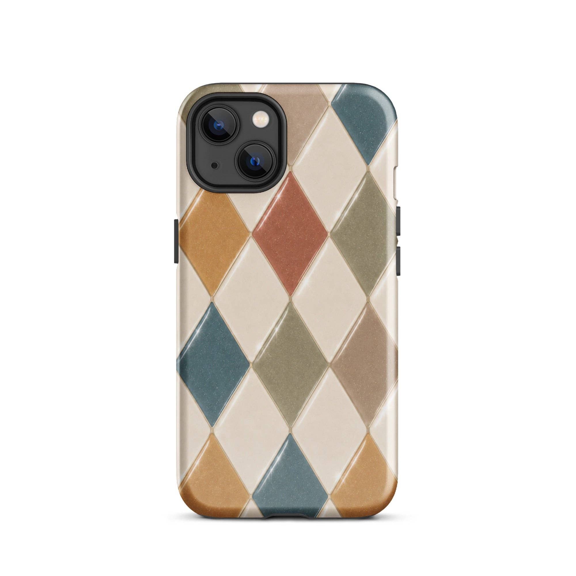 Green Tan Turquoise Argyle iPhone Case