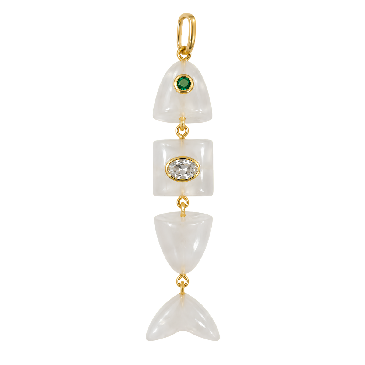 Private label fish charm with shimmering crystal accents, ideal for jewelry or accessory embellishments.