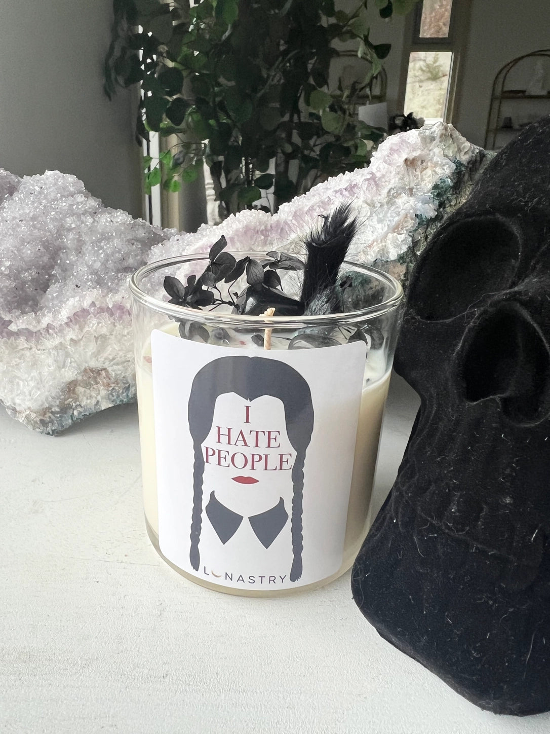 Wednesday Adams I Hate People Candle