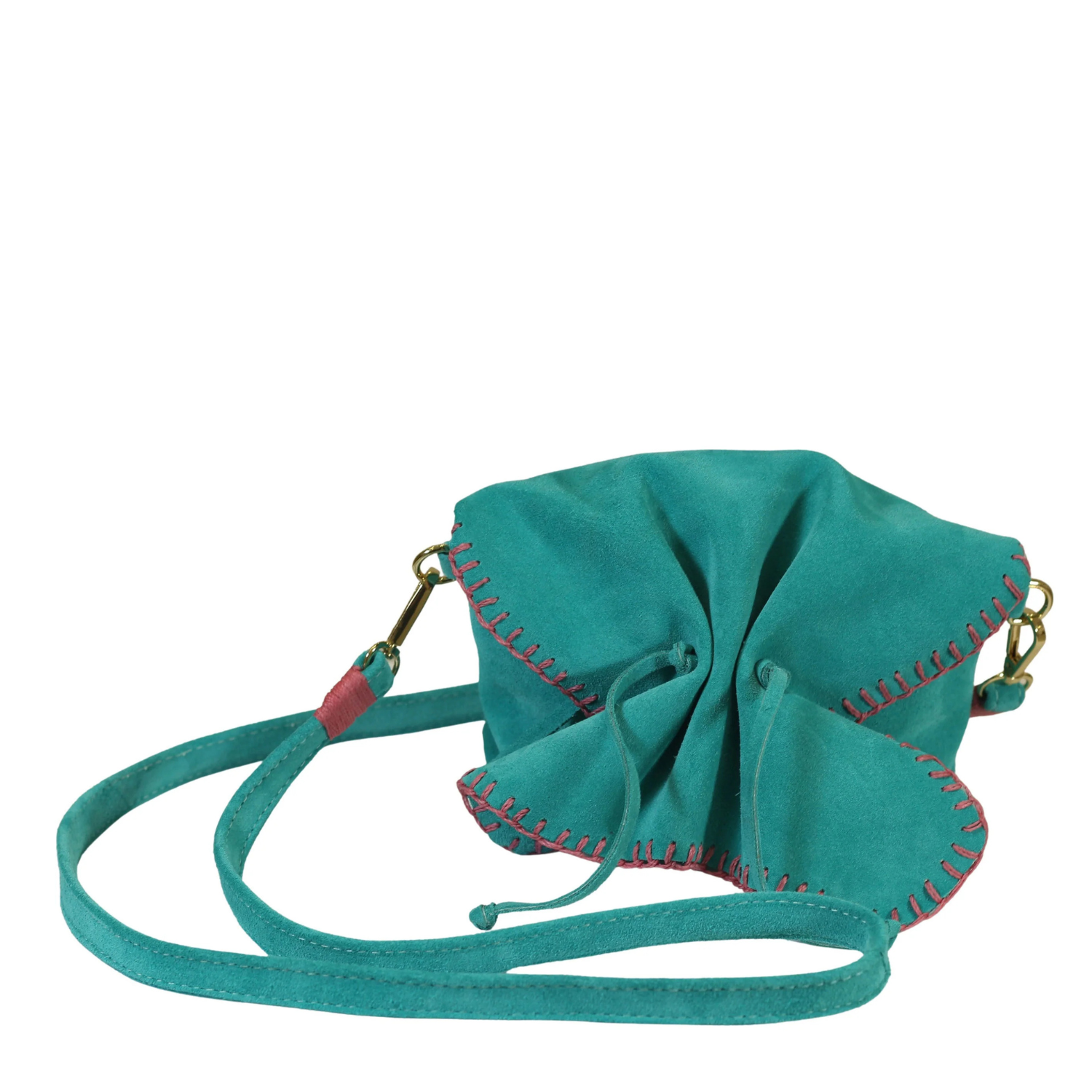 Carlos Falchi mini butterfly crossbody bag with adjustable strap and vibrant butterfly design on smooth leather.