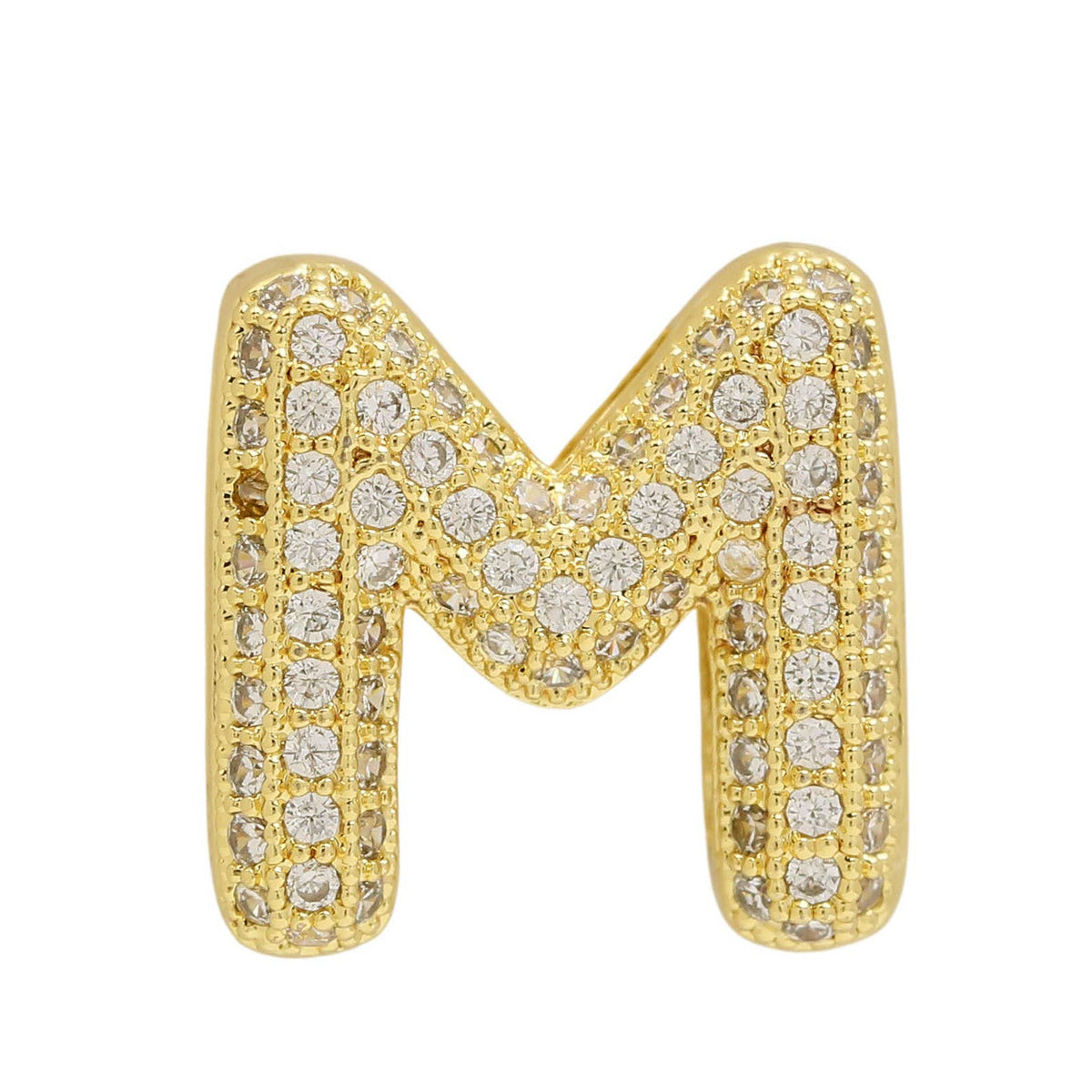 Private label slider initial charm for watch bracelet, small decorative charm with initial design, ideal for customizing jewelry.