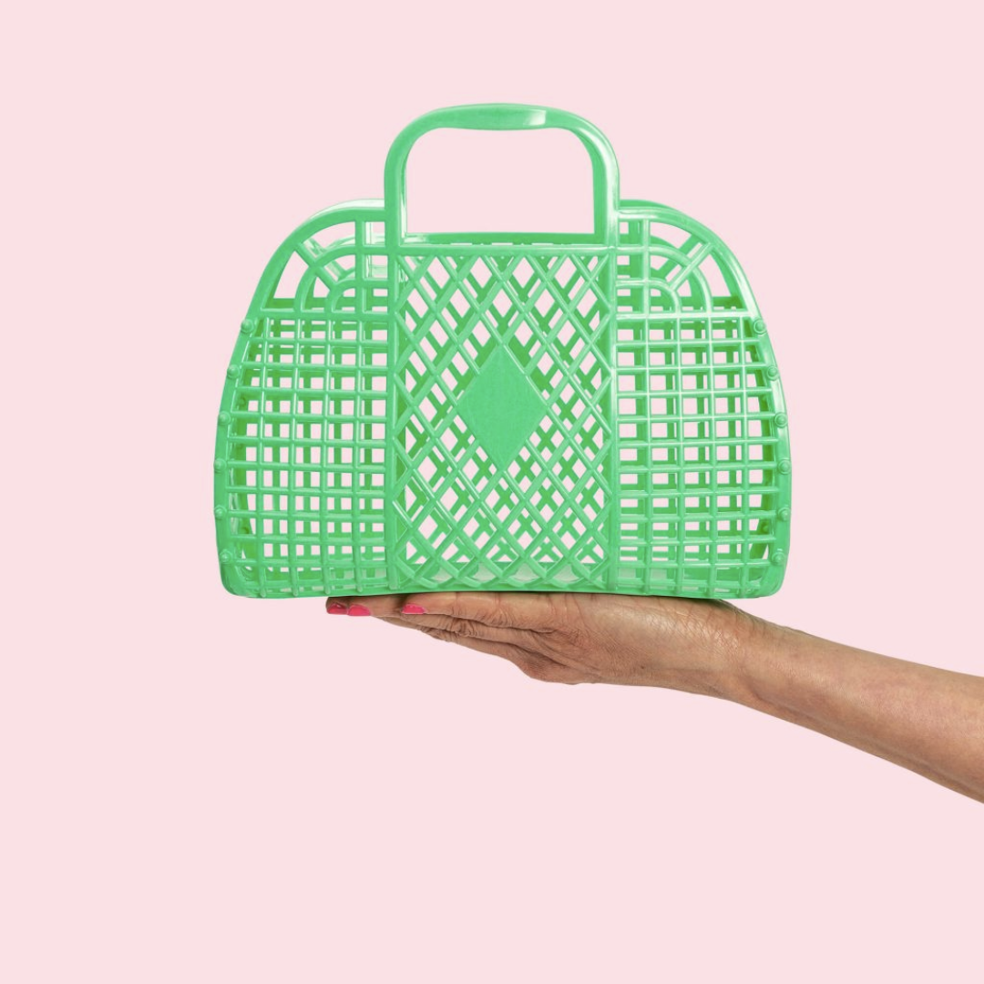 Sunjellies Retro Basket Green- Small