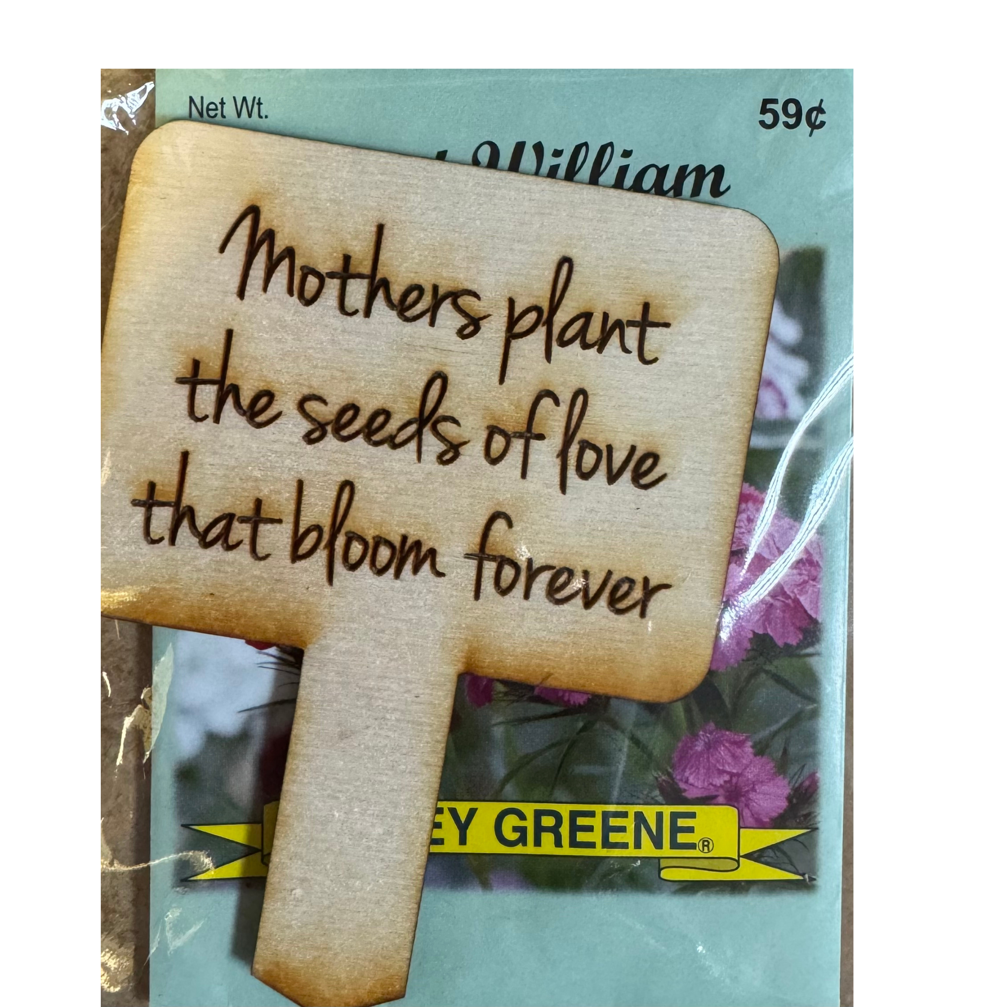 mothers day plant wood stakes with seeds