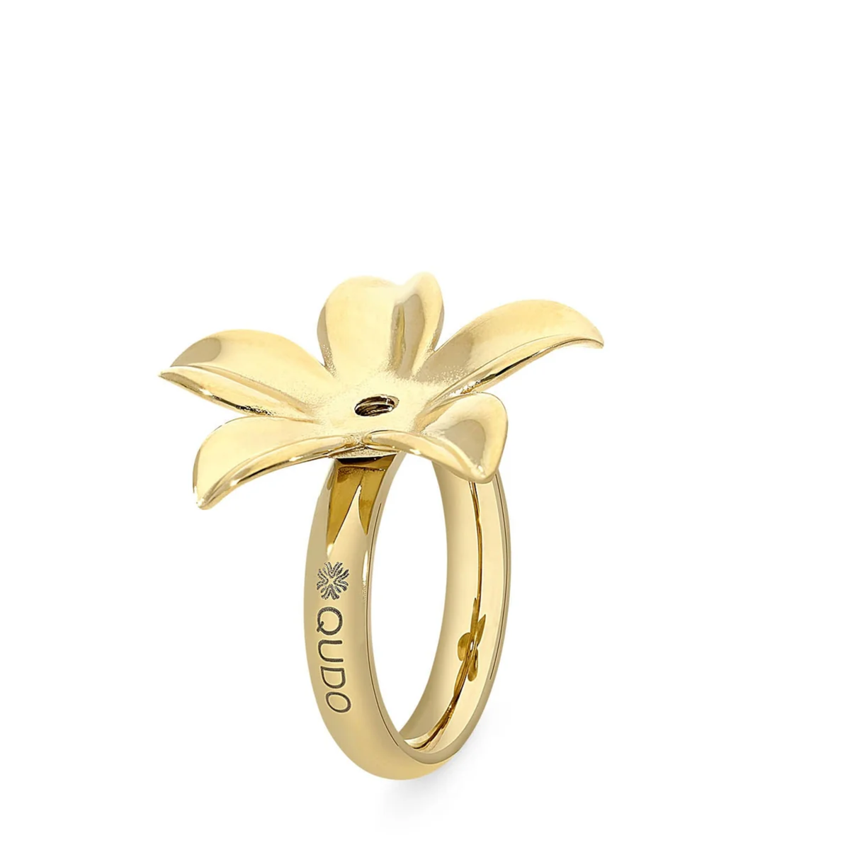 QUDO Basic Ring Pescia featuring a sleek, minimalist design with smooth, polished metal finish for elegant everyday wear.