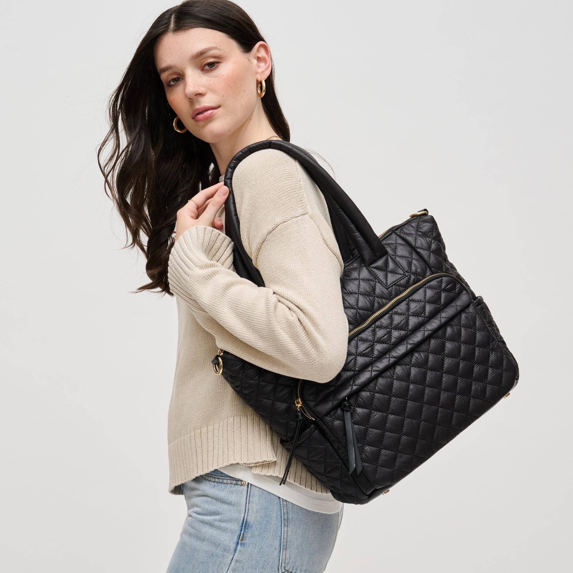 Jayna Quilted Nylon Tote - Let's Bag It 