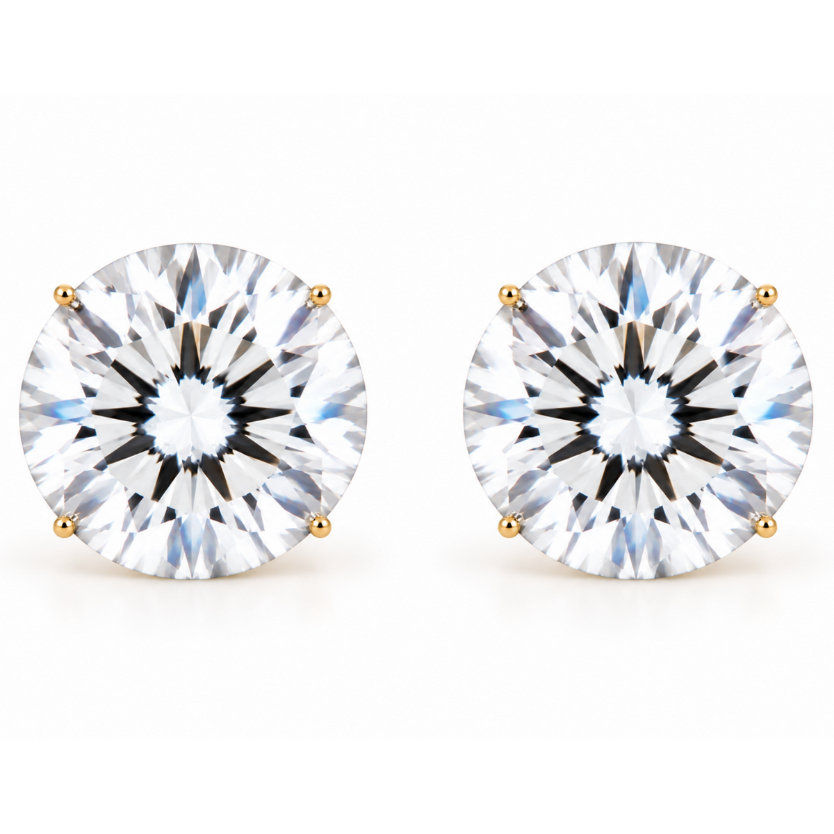 Let's Bag It simple round sterling silver gold studs, 9mm close-up