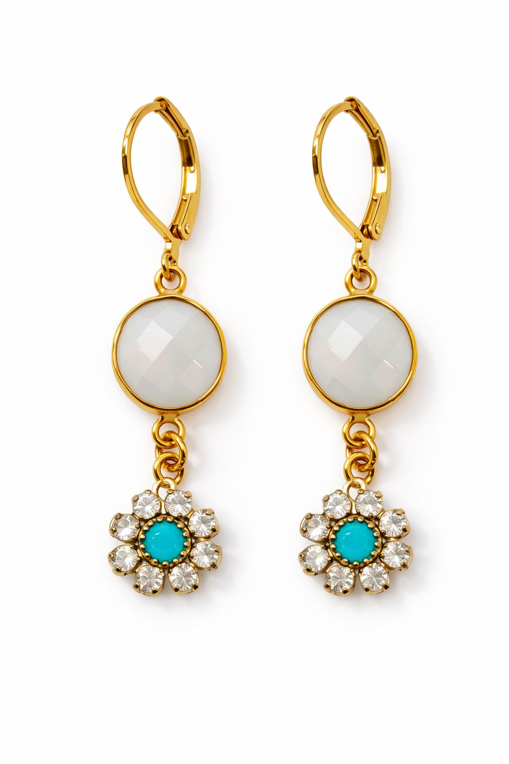 Swarovski droplet earrings featuring elegant crystal design and a delicate silver setting, perfect for any occasion.