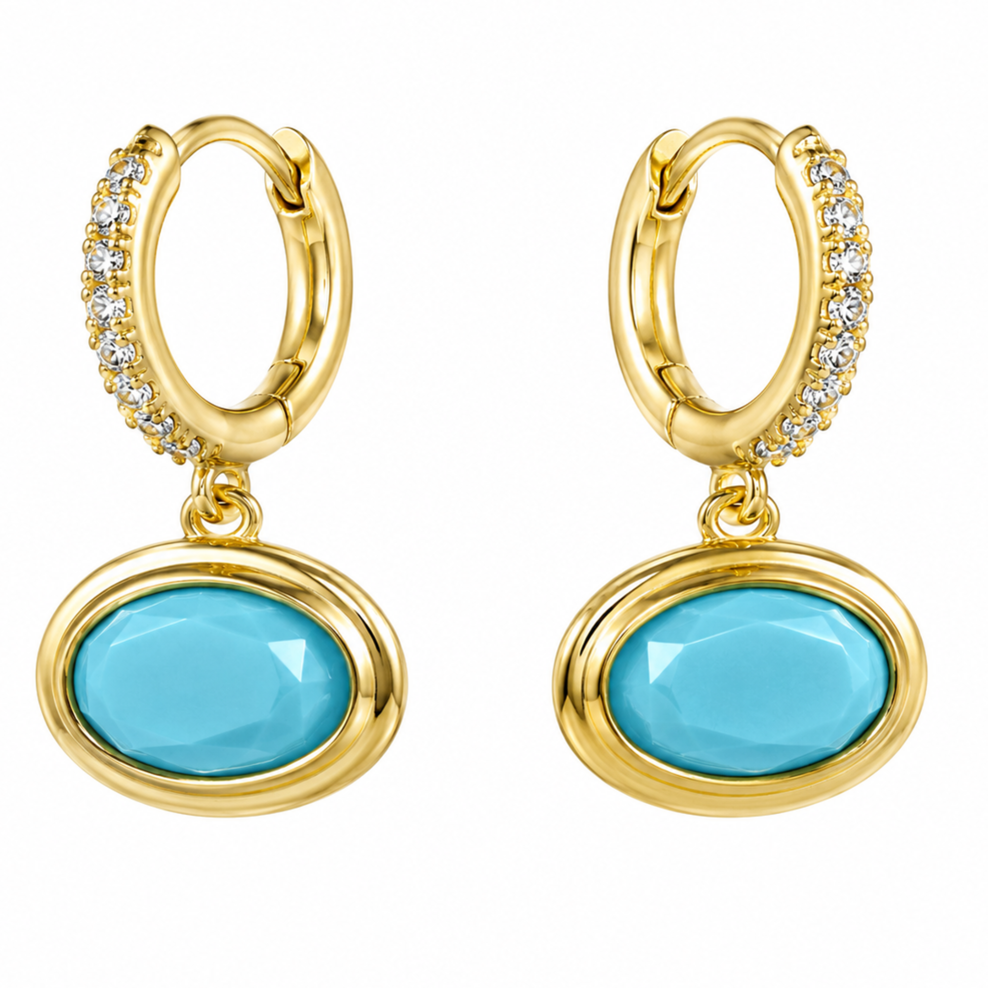 Cirlce cz droplet earring