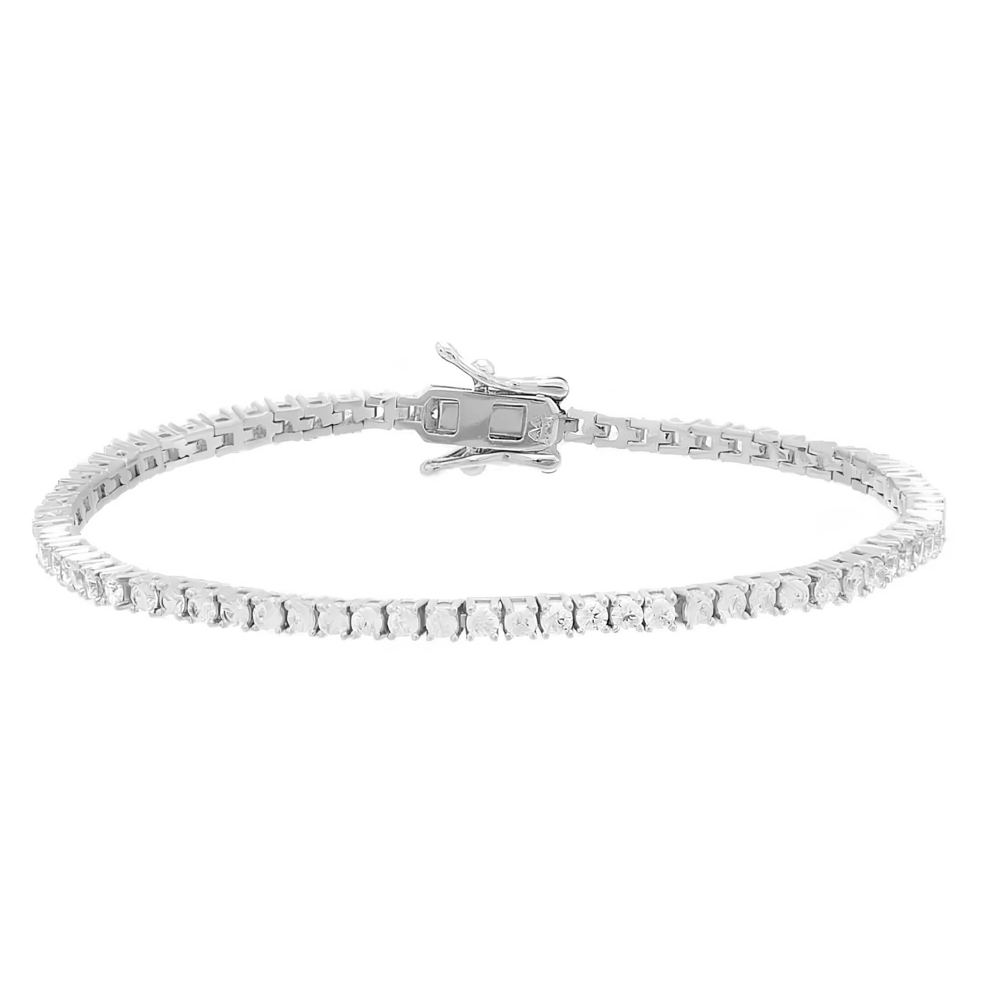 2MM Tennis Bracelet Sterling Silver 4 Prong