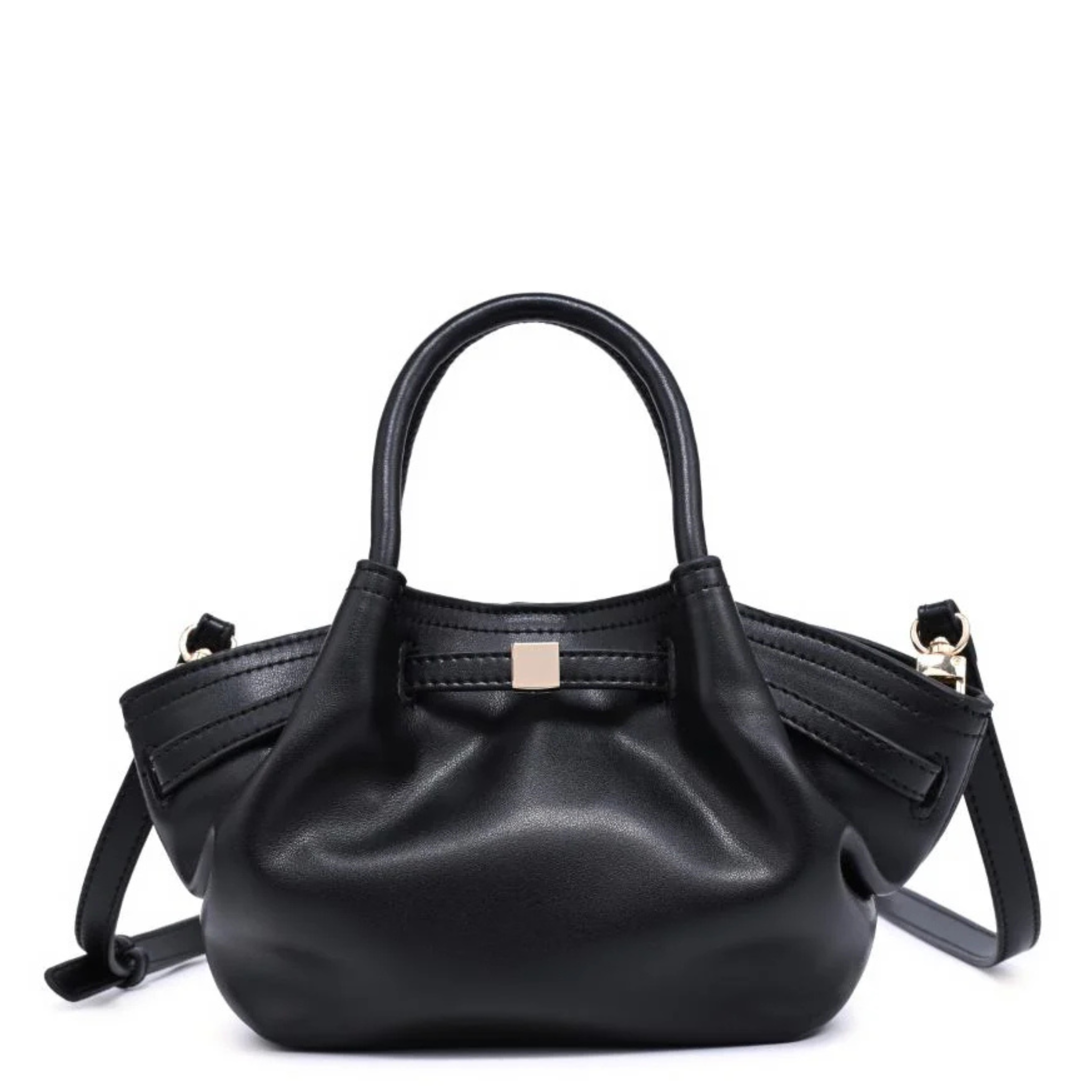 Black Urban Expressions Selena Color Pop Crossbody bag with adjustable strap on white background