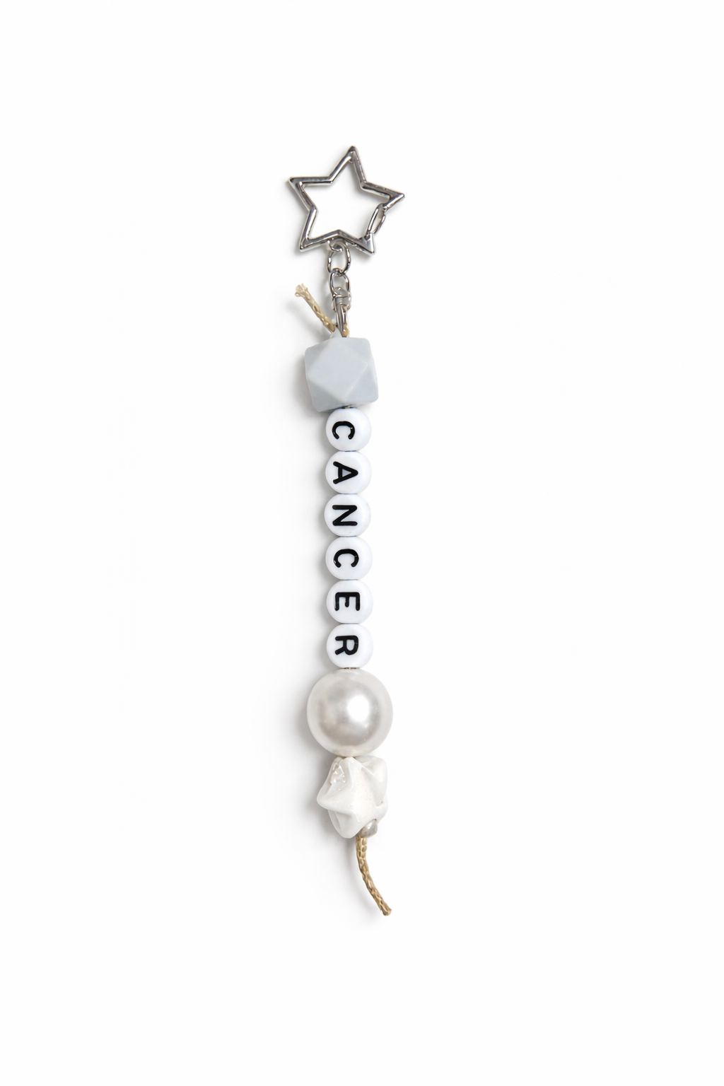 Jules by the Sea Zodiac keychain featuring the Cancer constellation design on a silver-toned key chain.