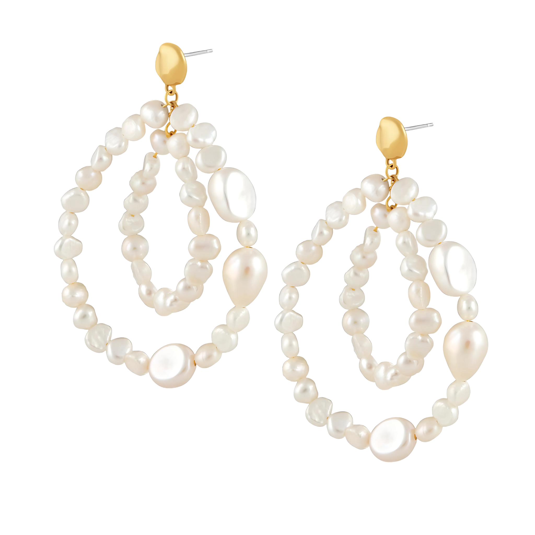 La Perla Statement Earring by Sahira Jewelry Design featuring elegant soft hoop design and intricate detailing.