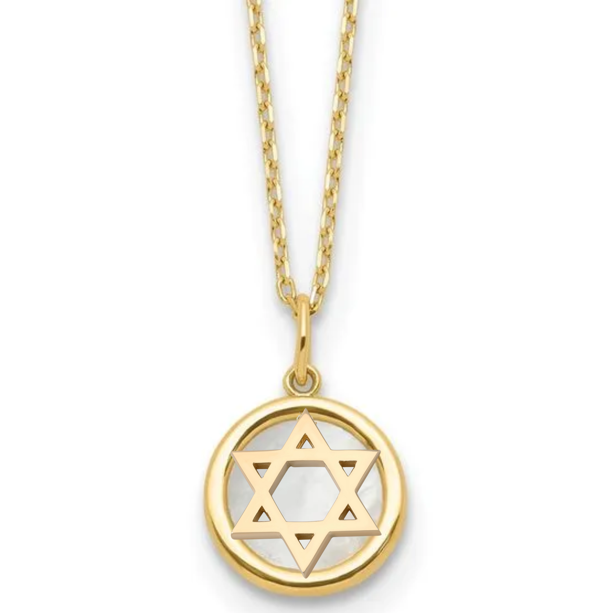 Mother of pearl star of david necklace